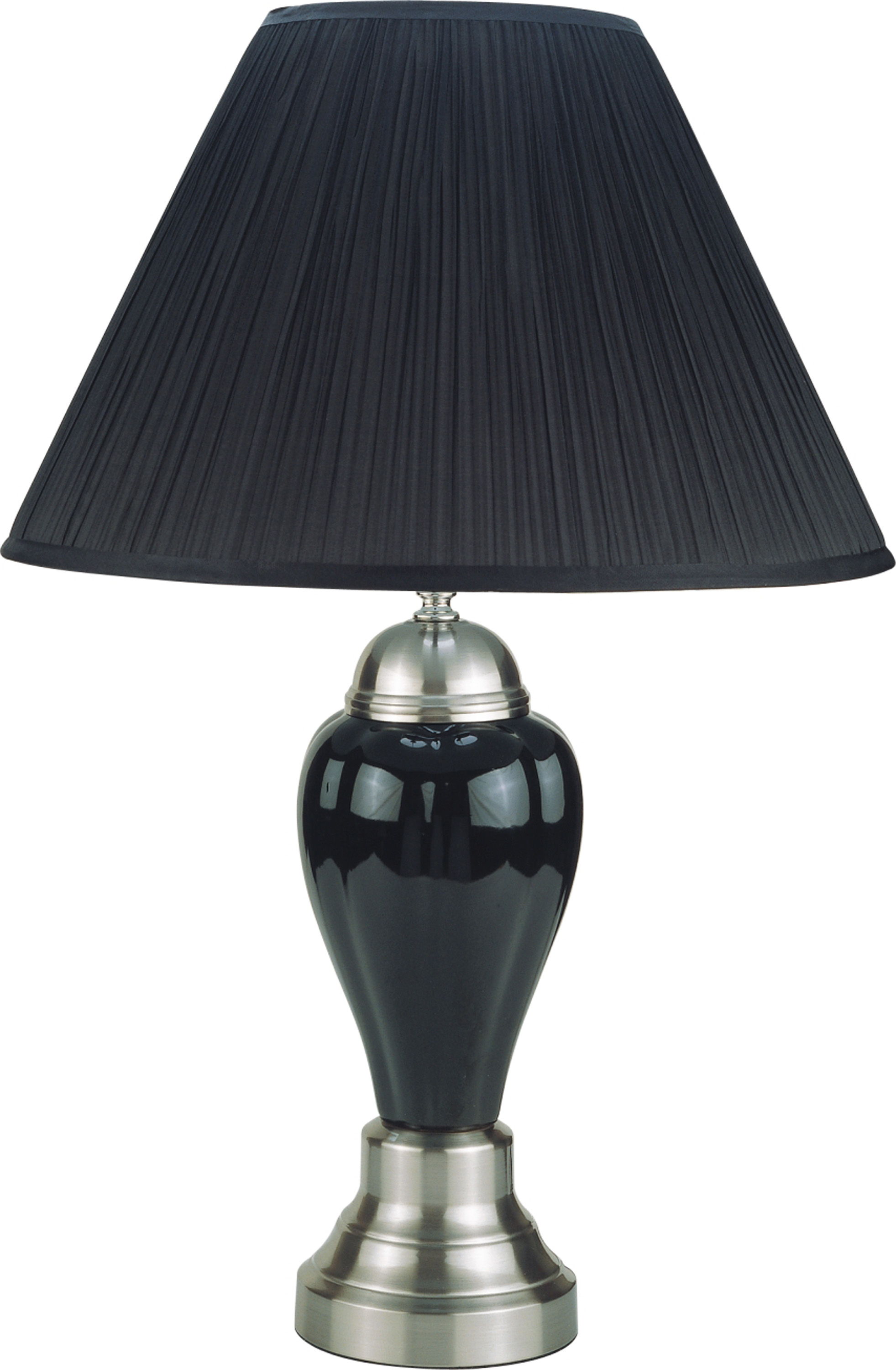 Satin Nickel - Porcelain Table Lamp - Black Image