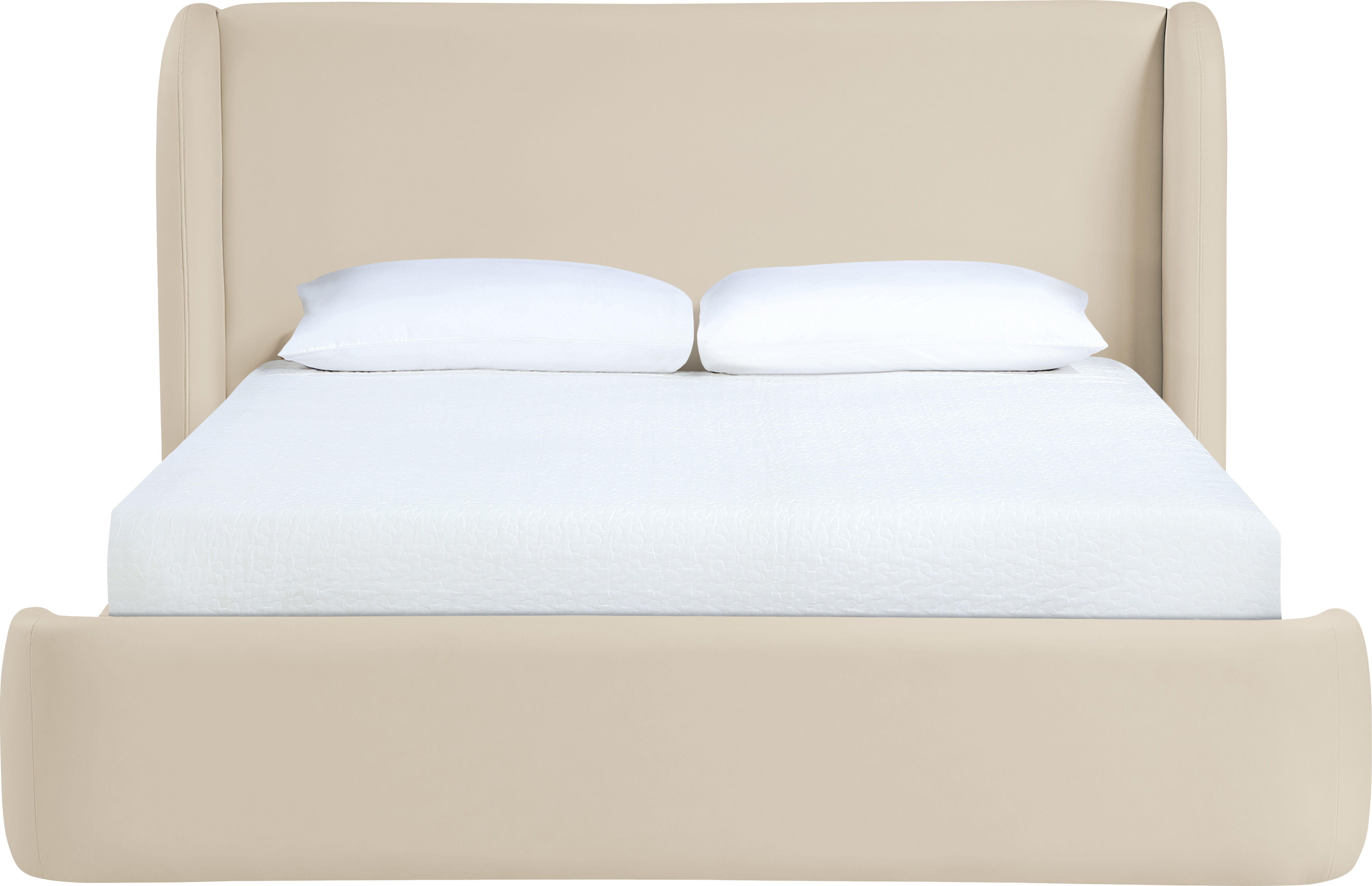 Warby - Vegan Leather Upholstered Full Bed - Beige