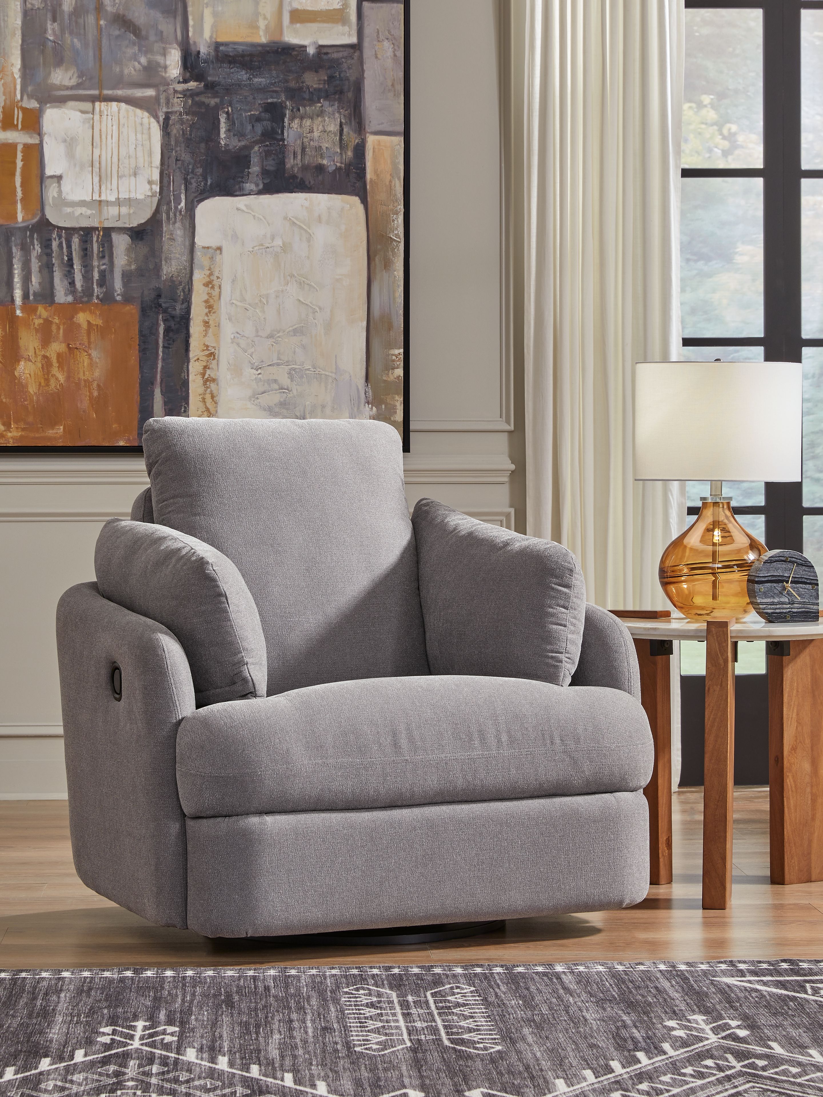 Ashley Furniture Modmax - Swivel Glider Recliner - Granite - Image 2
