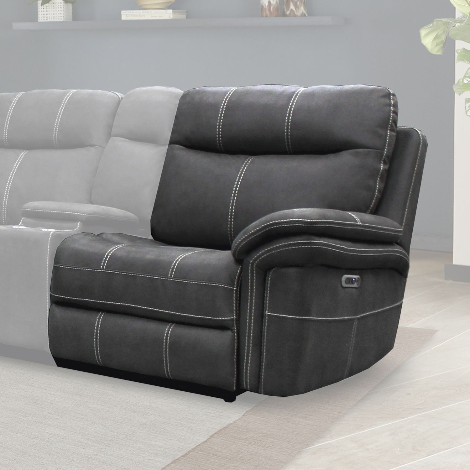 Parker House Mason - Power Right Arm Facing Recliner - Charcoal