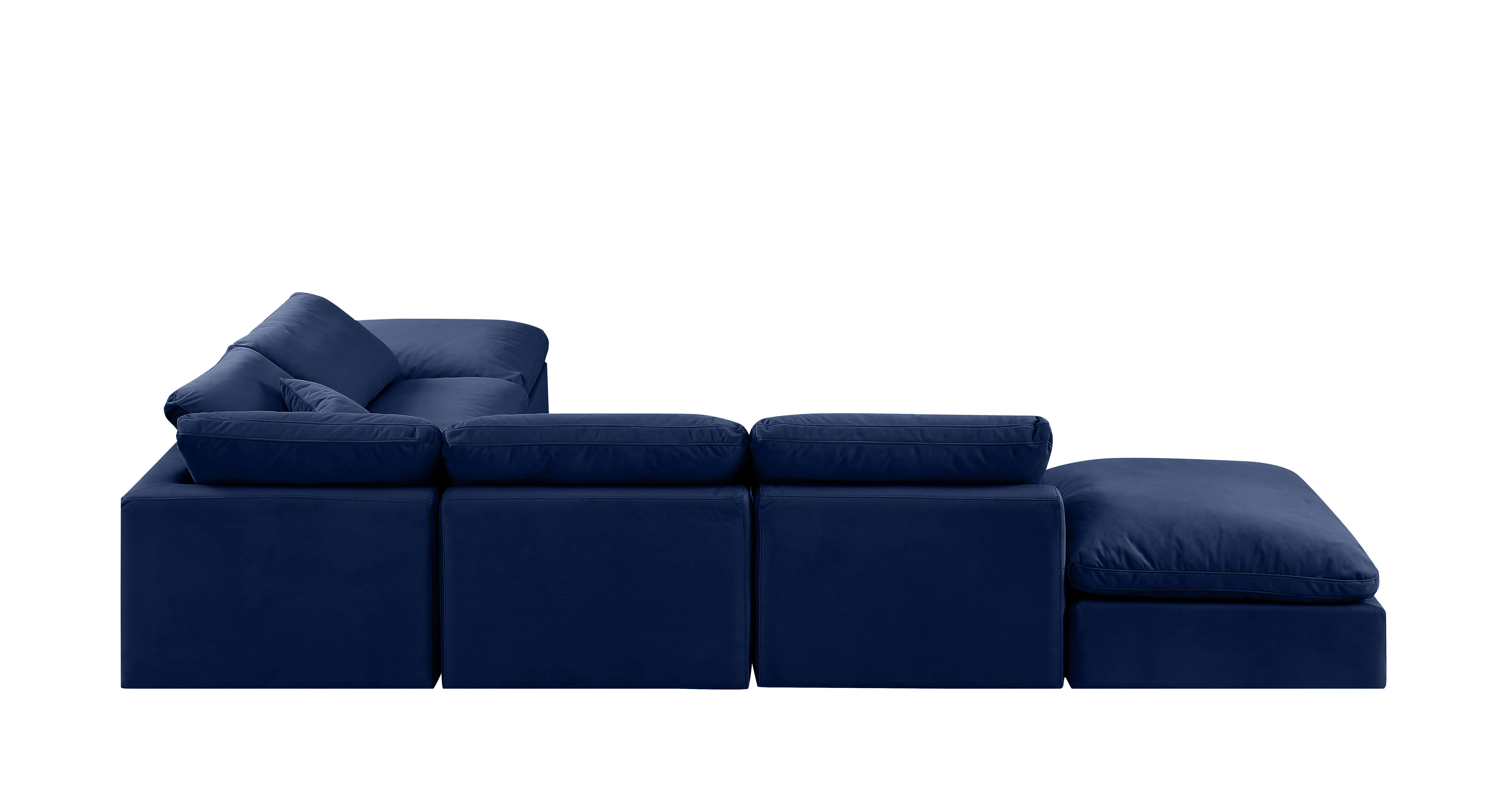 Indulge - Velvet 6 Piece Modular Armless Sectional - Blue