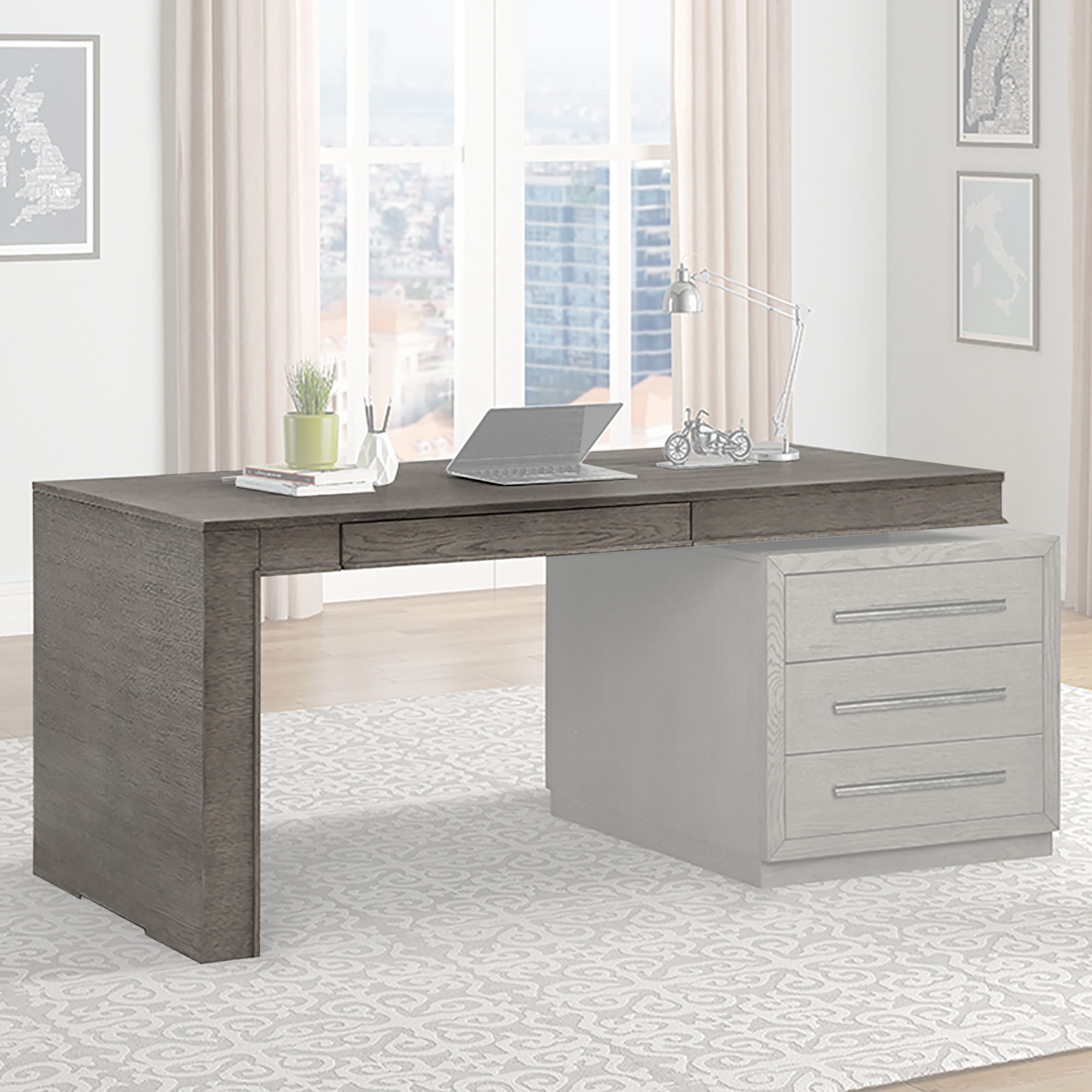 Parker House Pure Modern - Executive Desk Top - Moonstone