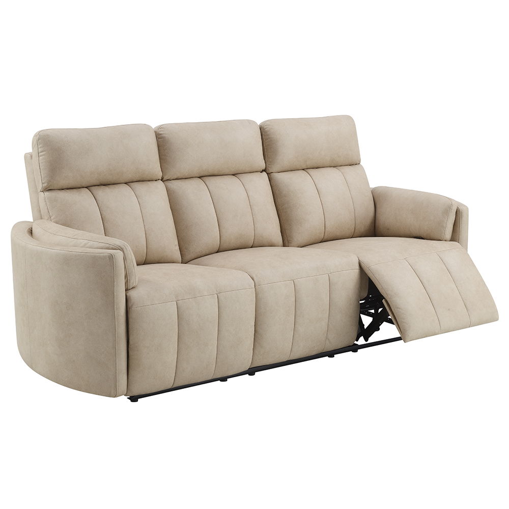 Elison - Motion Sofa - Dark Beige Polish Microfiber, beige, view 4