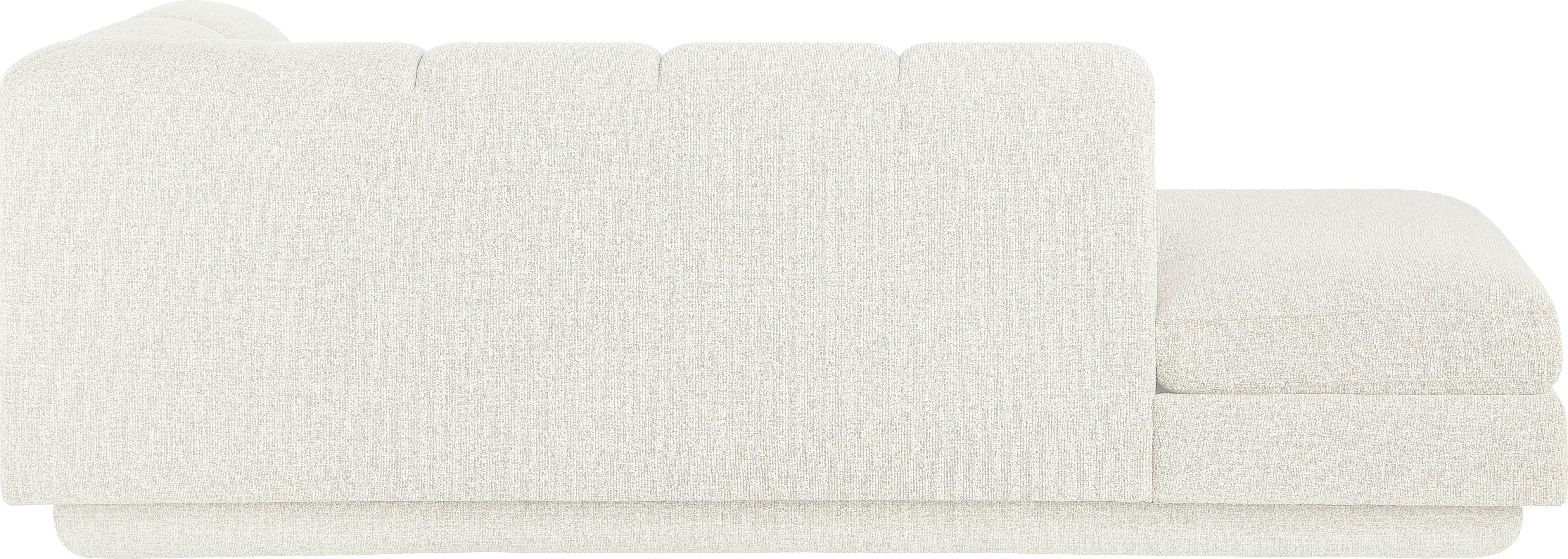 Modari - Fabric Upholstered Right Arm Chaise - Cream