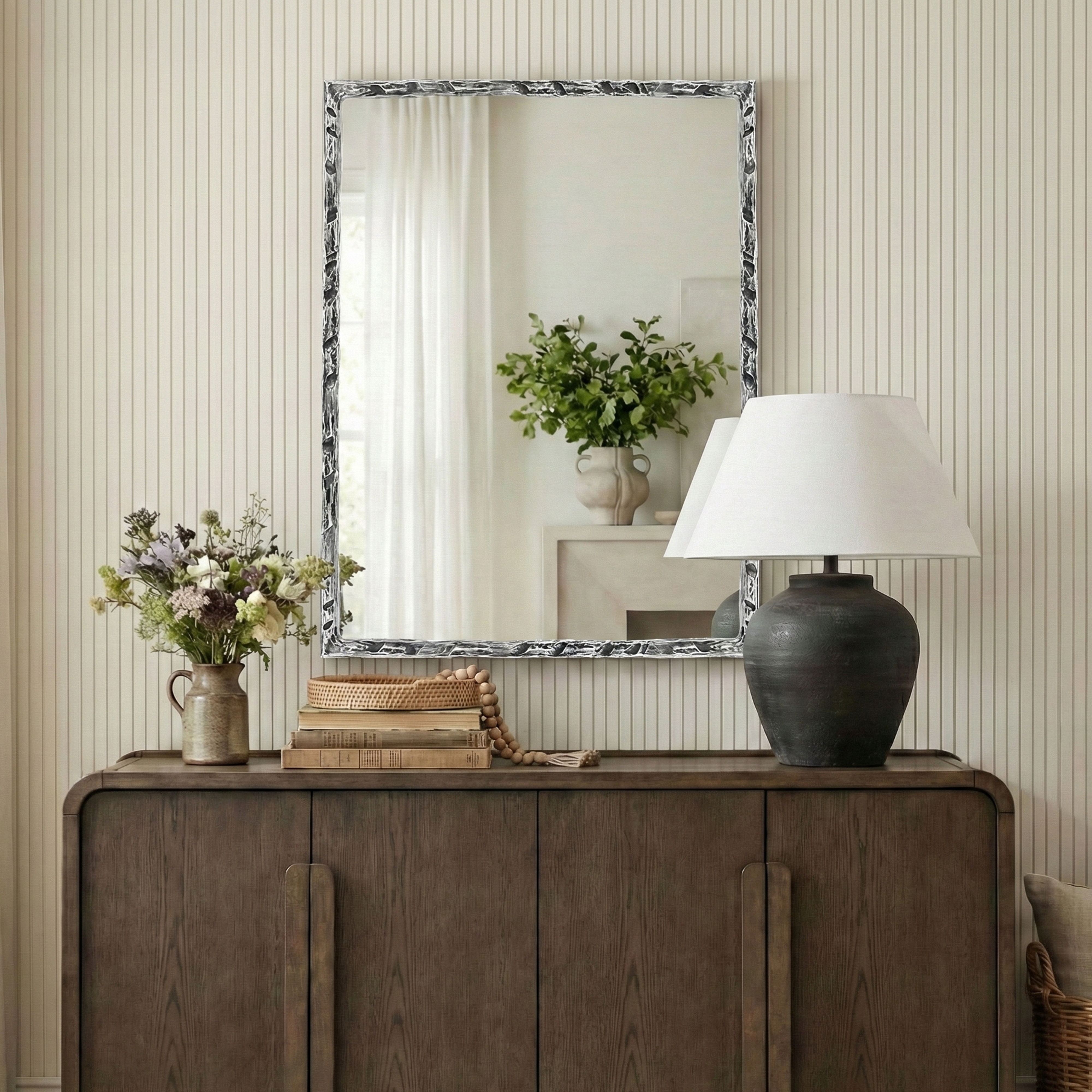 Hammer - 48" x 36" Iron Mirror - Silver