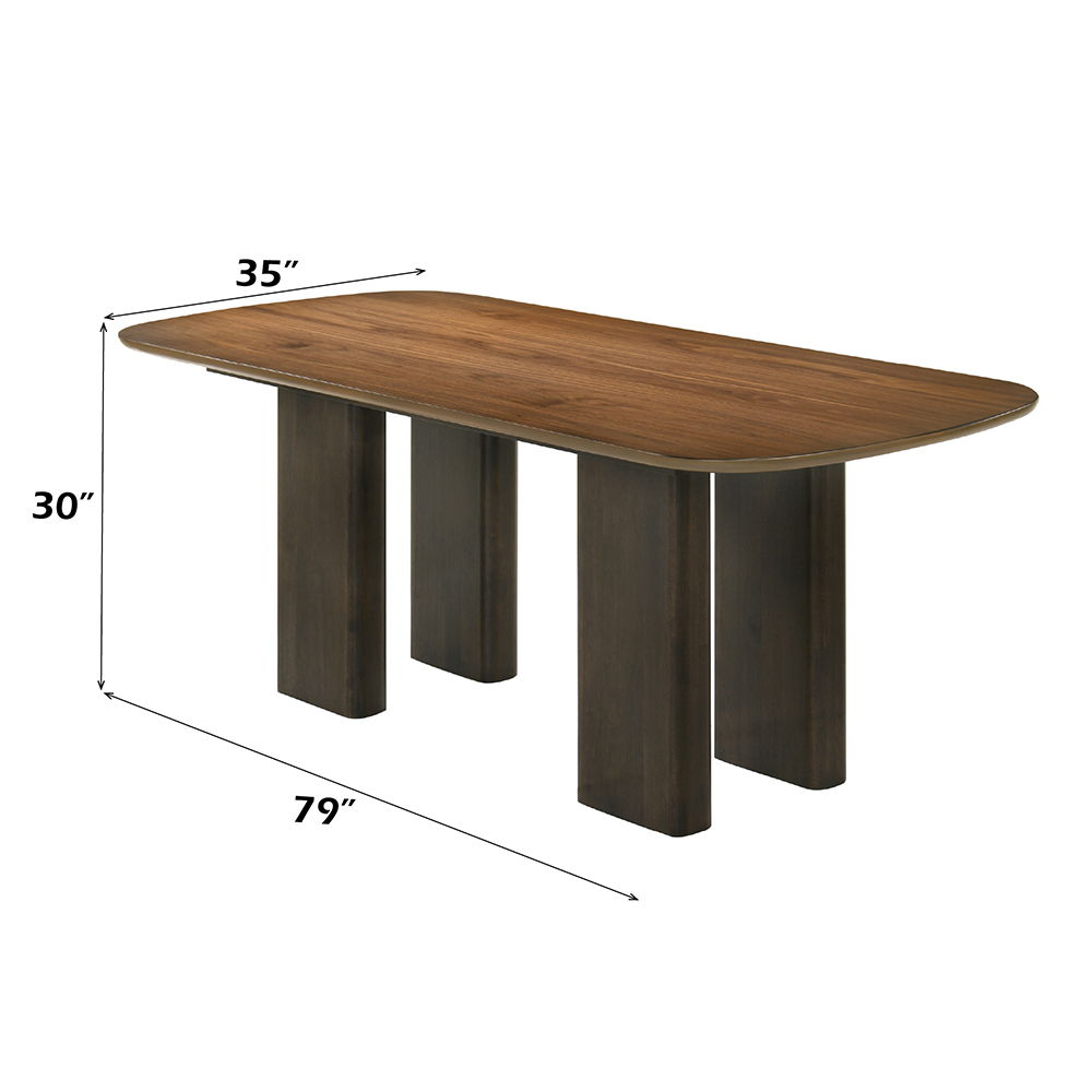 Delina - Dining Table - Walnut, dark brown, view 4