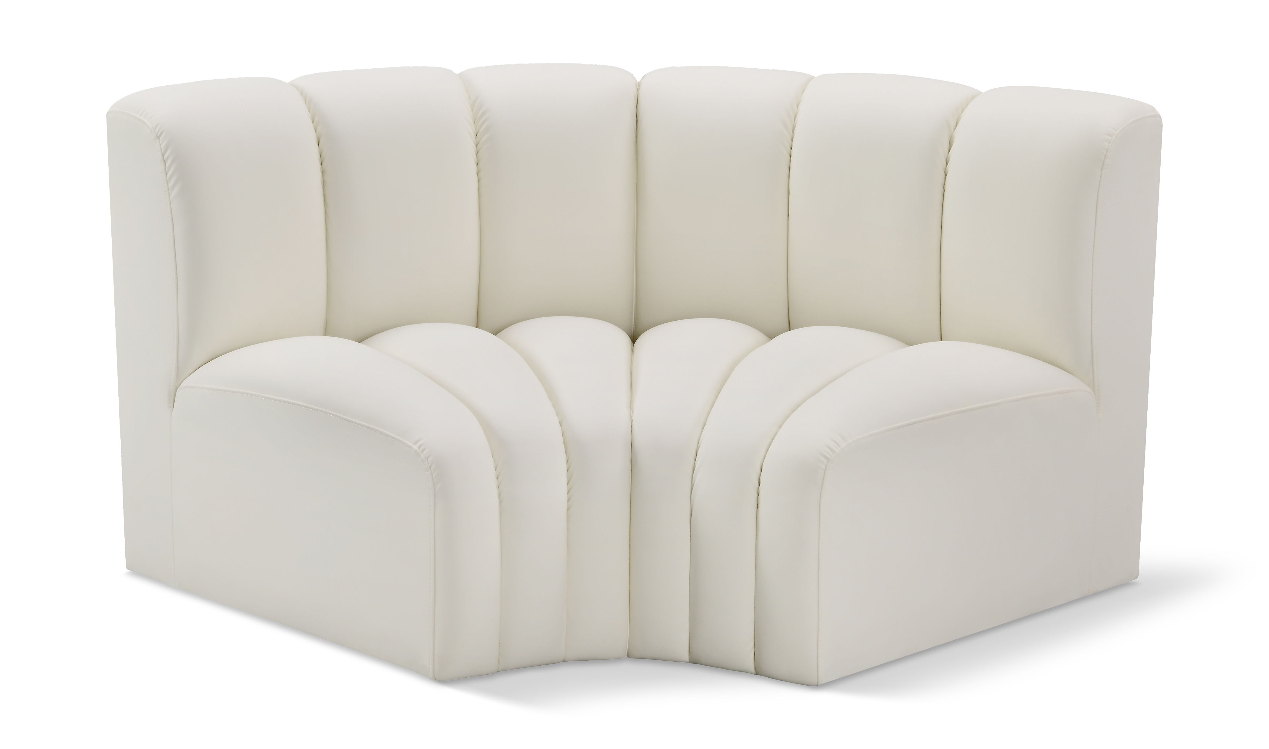 Arc - Faux Leather 2 Piece Modular Sofa - Cream