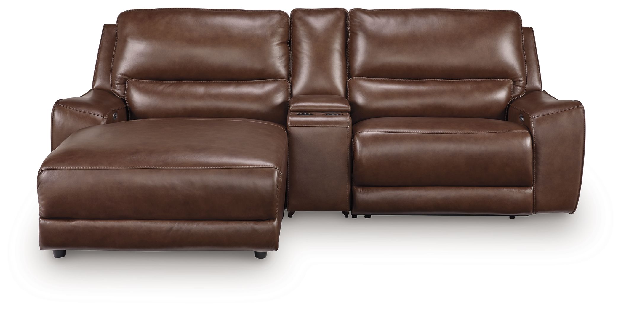 3 Pc · Power Reclining Sectional With LAF Press Back Power Chaise And Storage Console