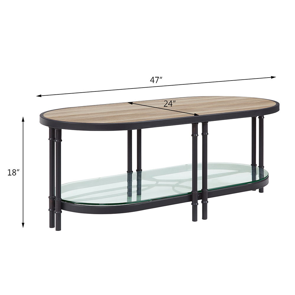 Brantley - Coffee Table - Oak & Sandy Black, light brown, view 4