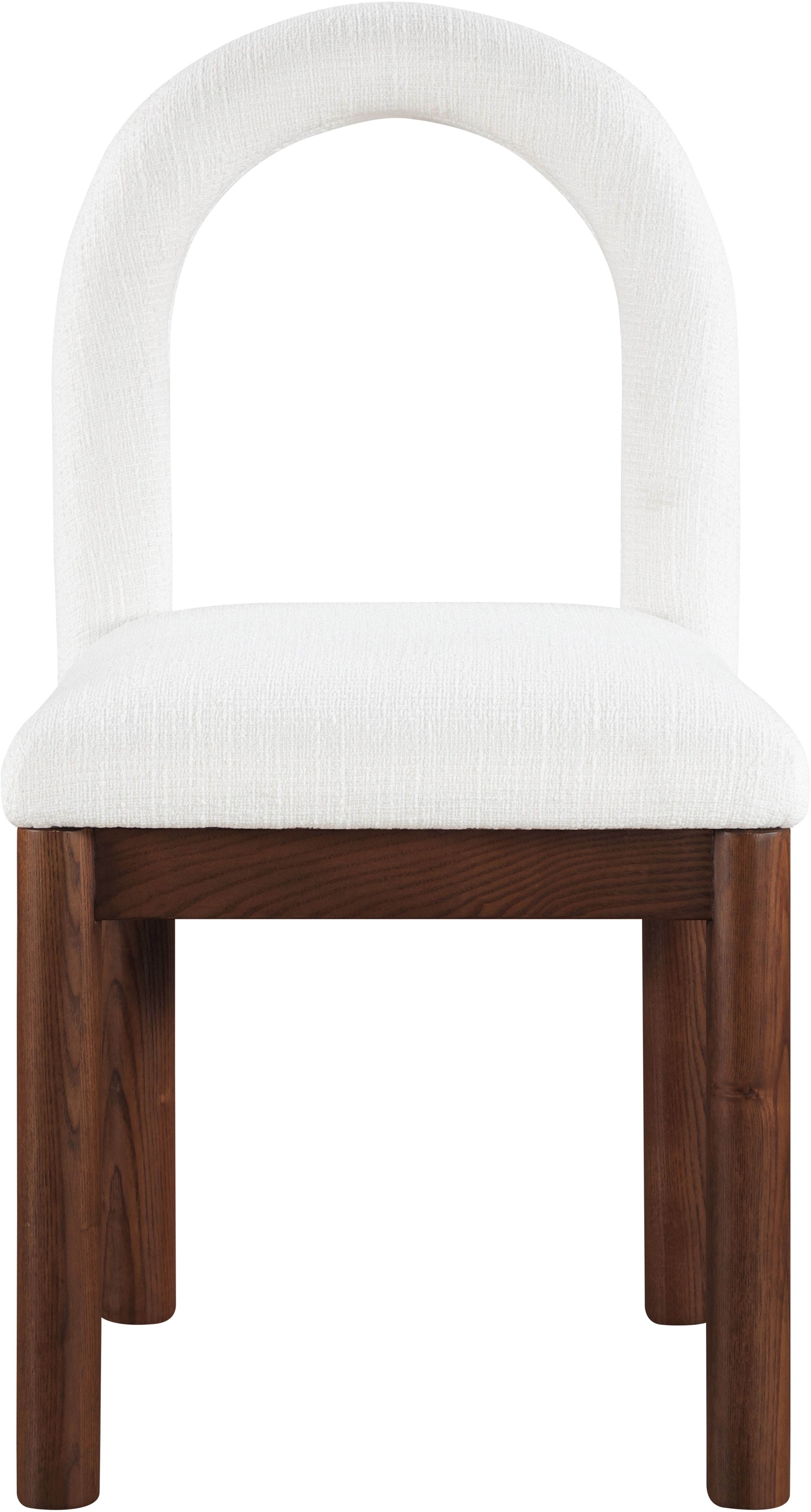 Conrad - Linen Dining Chair With Brown Legs - Cream