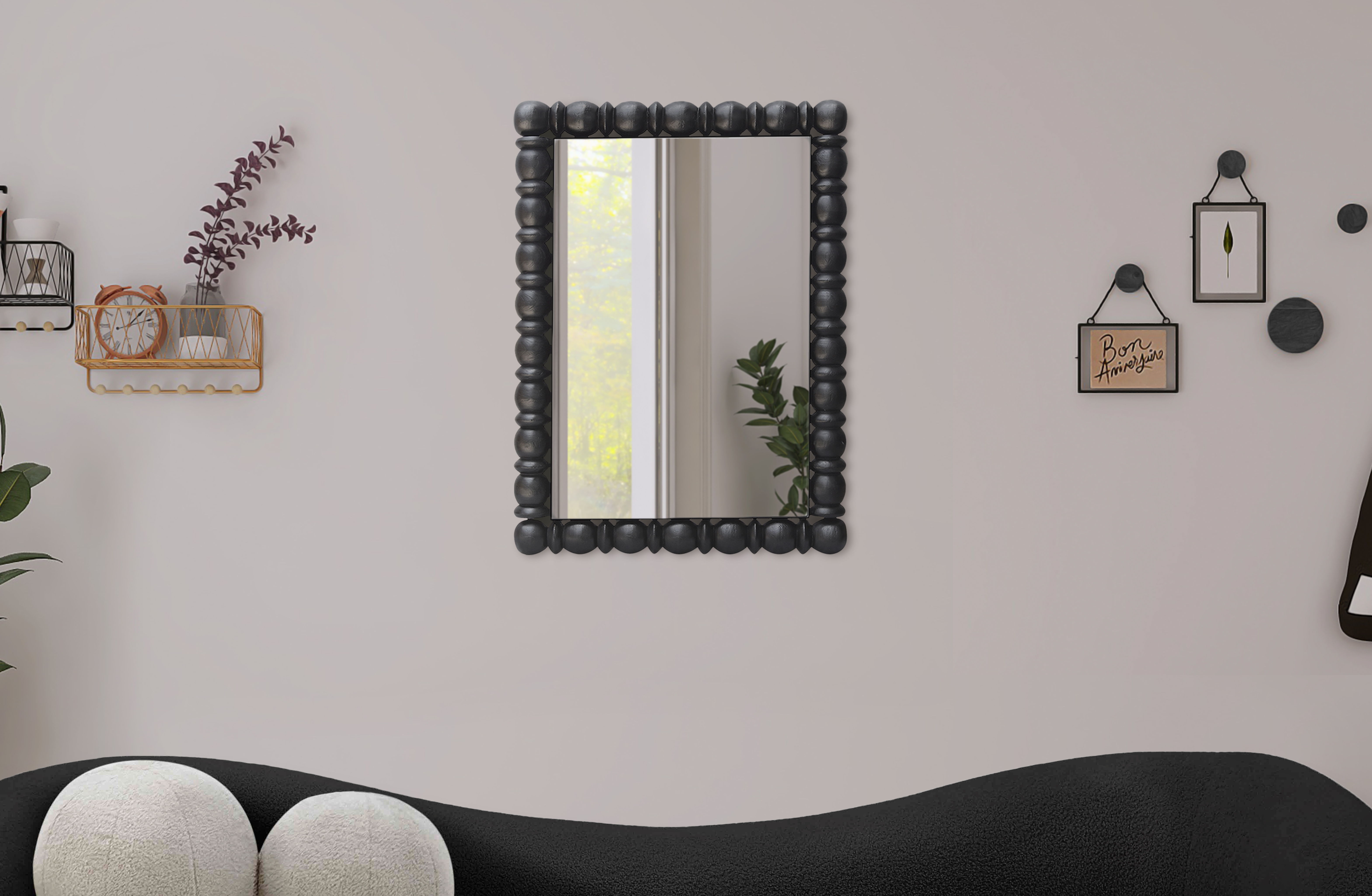 Aubrey - Wood Mirror - Black