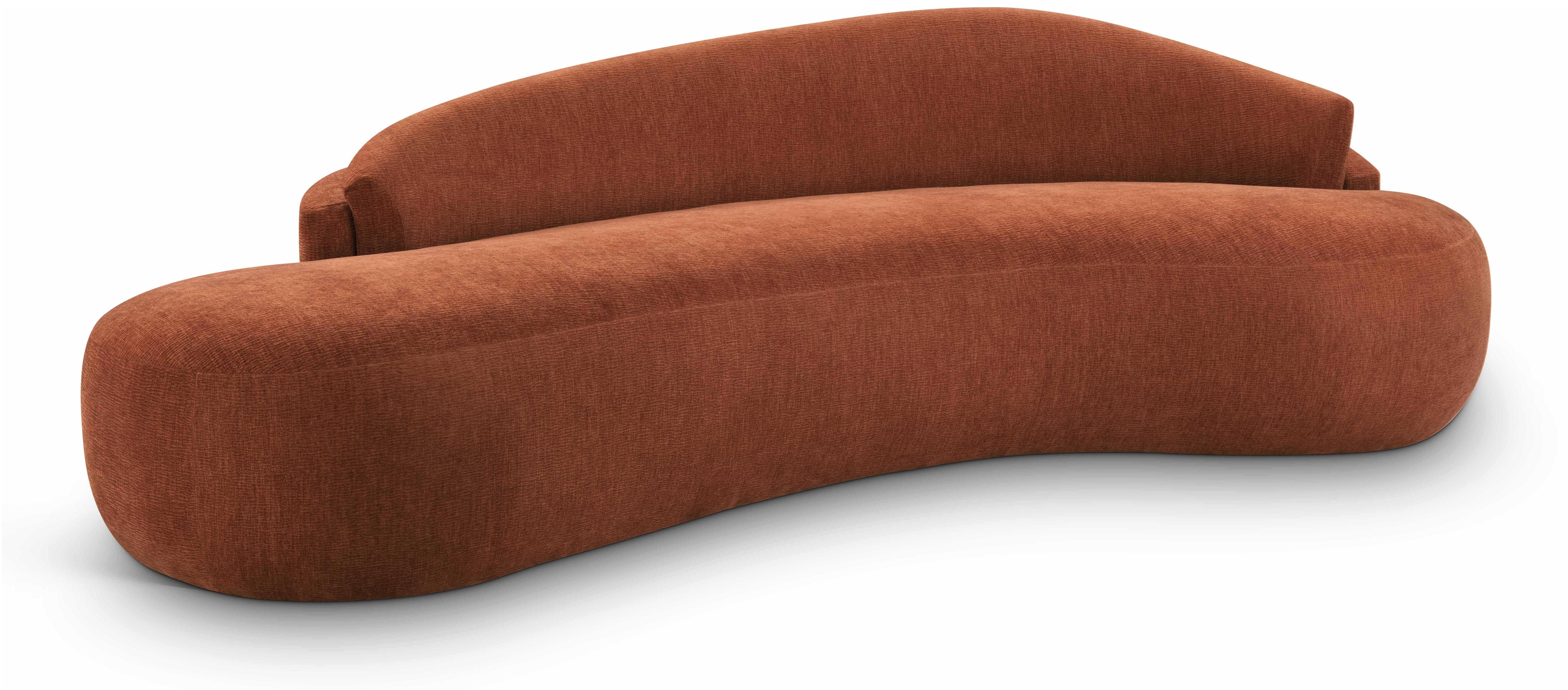 Caspian - Chenille Fabric 101" Upholstered Sofa - Cognac