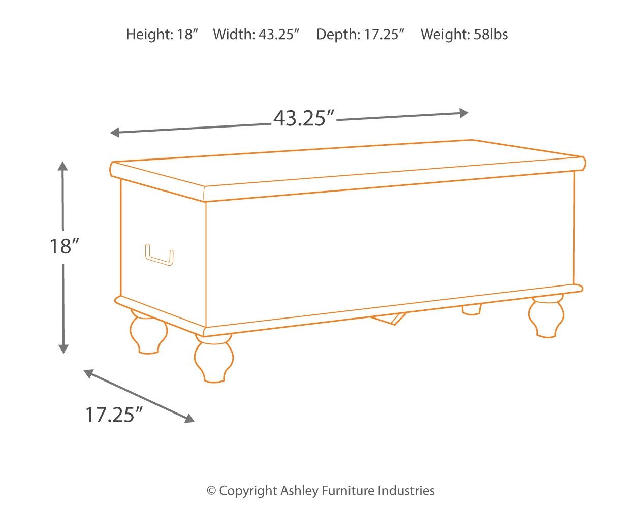 Ashley Furniture Fossil Ridge - Storage Bench - Beige - Image 4