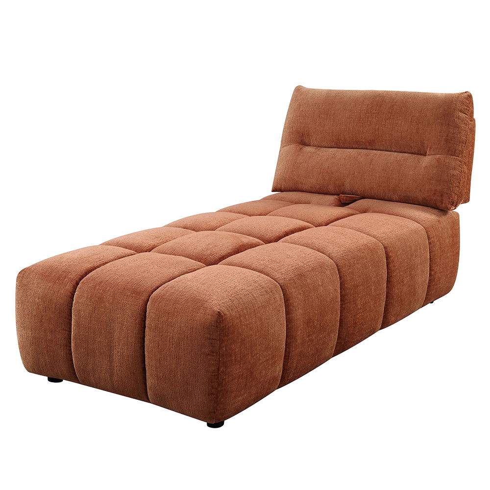 Loanna - Modular - Chaise - Coral Red Chenille, light brown, view 3