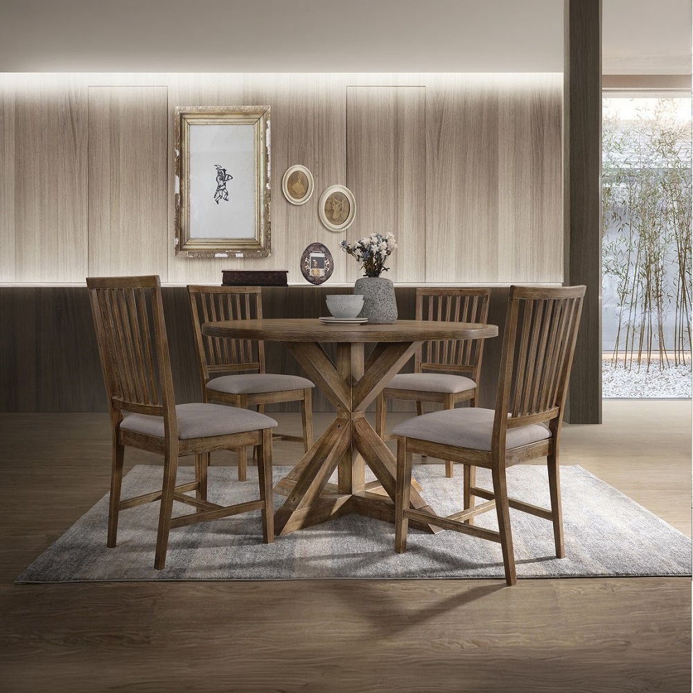 Wallace II - Dining Table - Weathered Oak, light brown, view 2