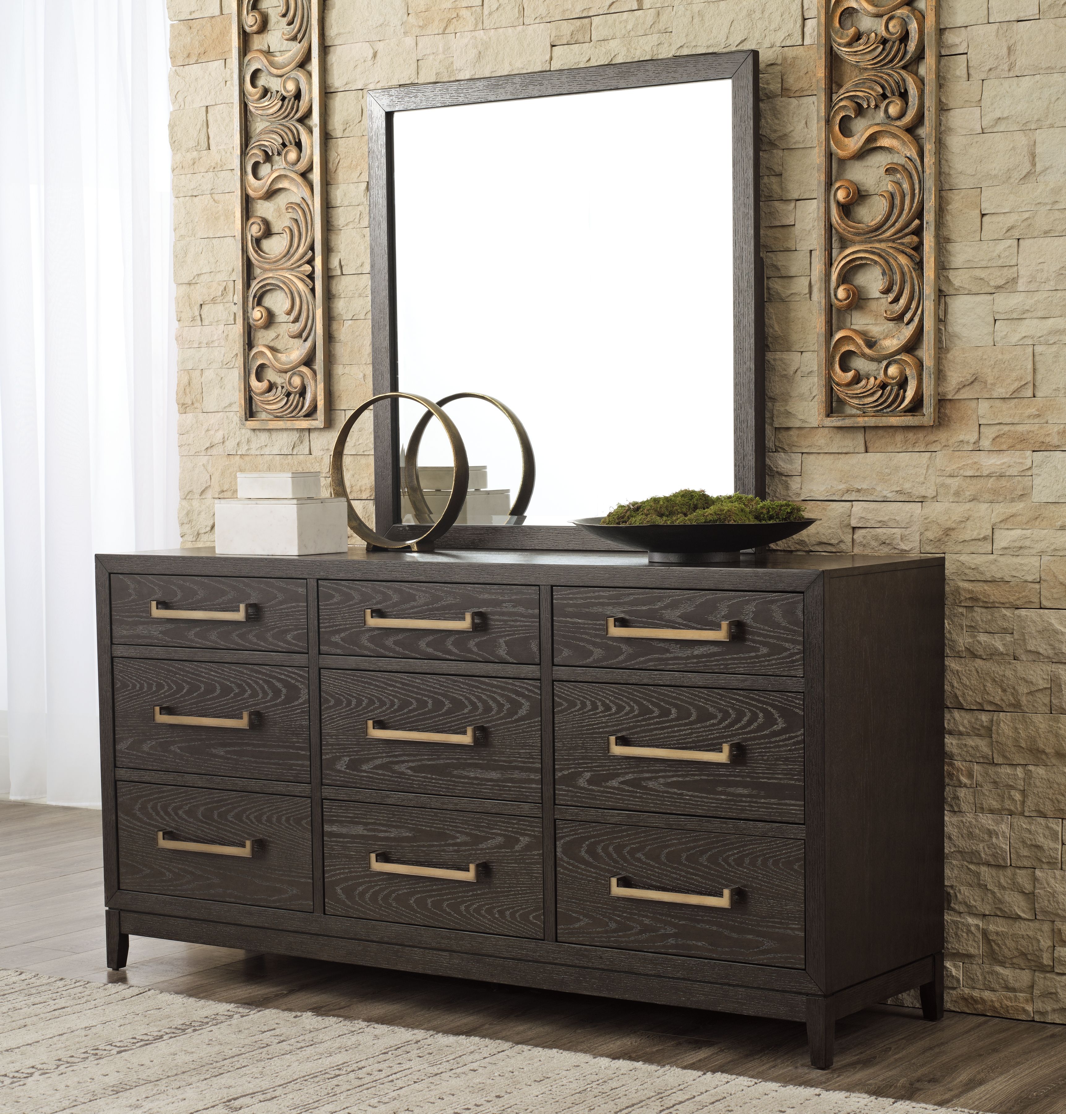 Ashley Burkhaus - Brown - Dresser, Mirror