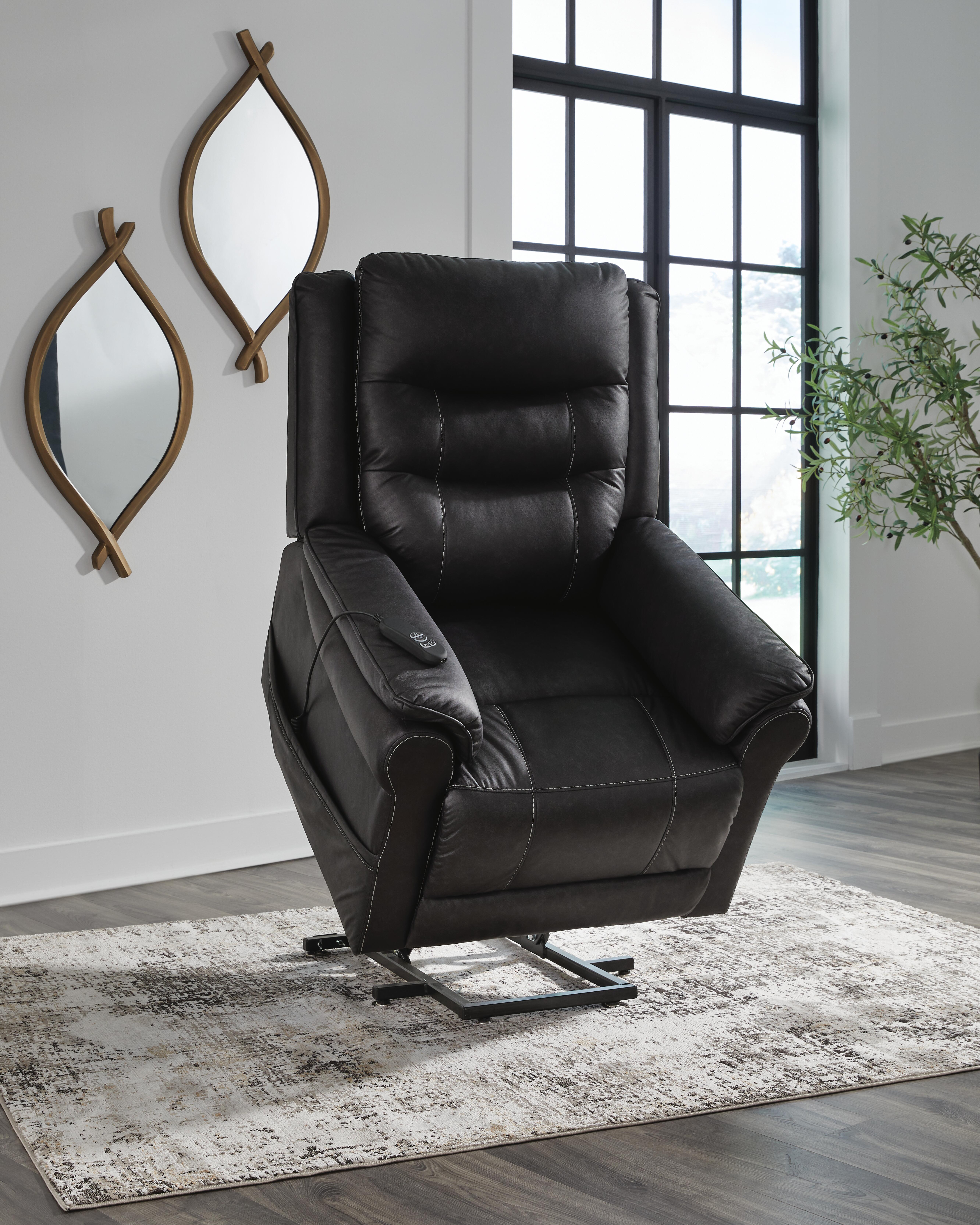 Ashley Furniture Oatman - Power Lift Recliner - Carbon - Image 10