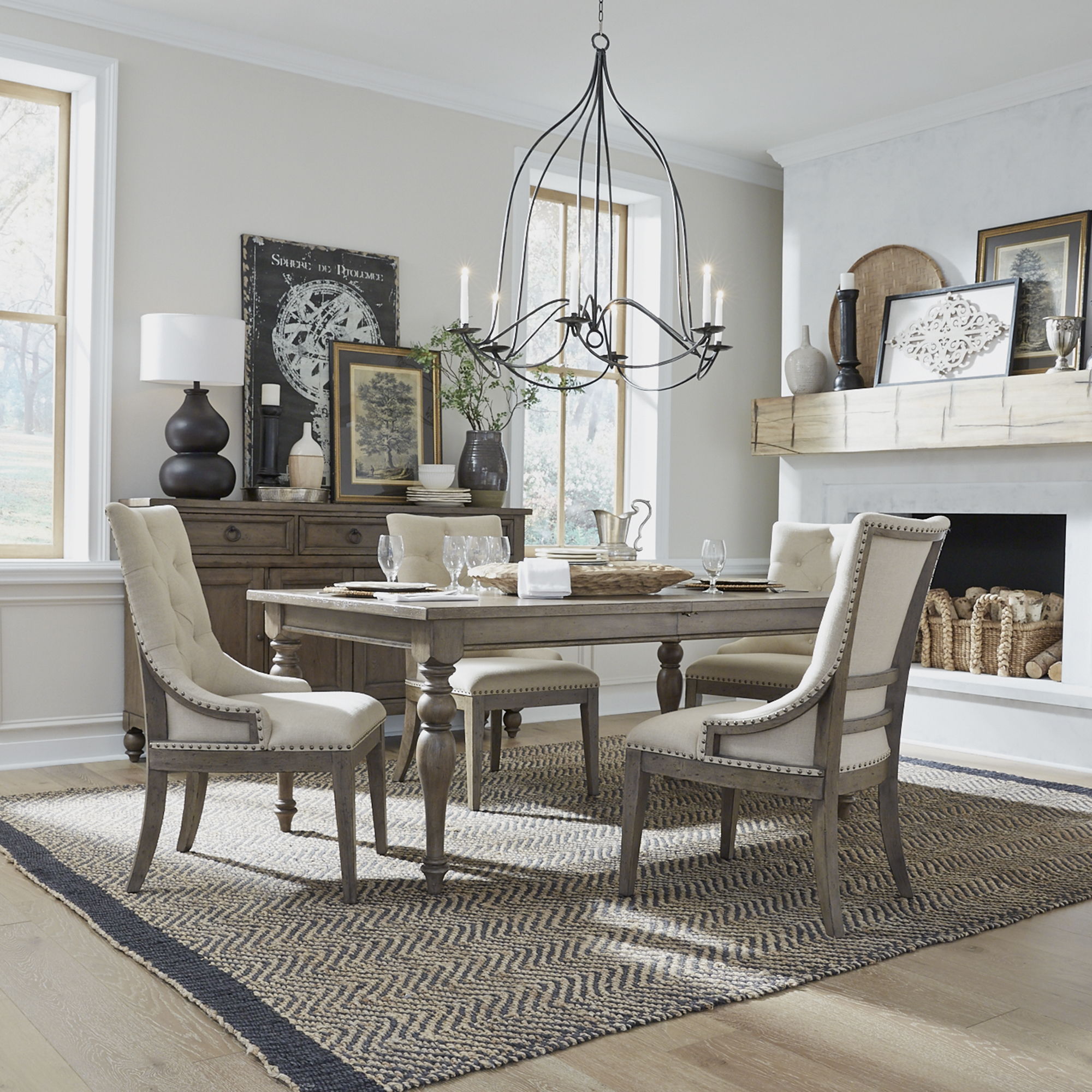 Liberty Furniture Americana Farmhouse - 5 Piece Leg Table Set - Light Brown