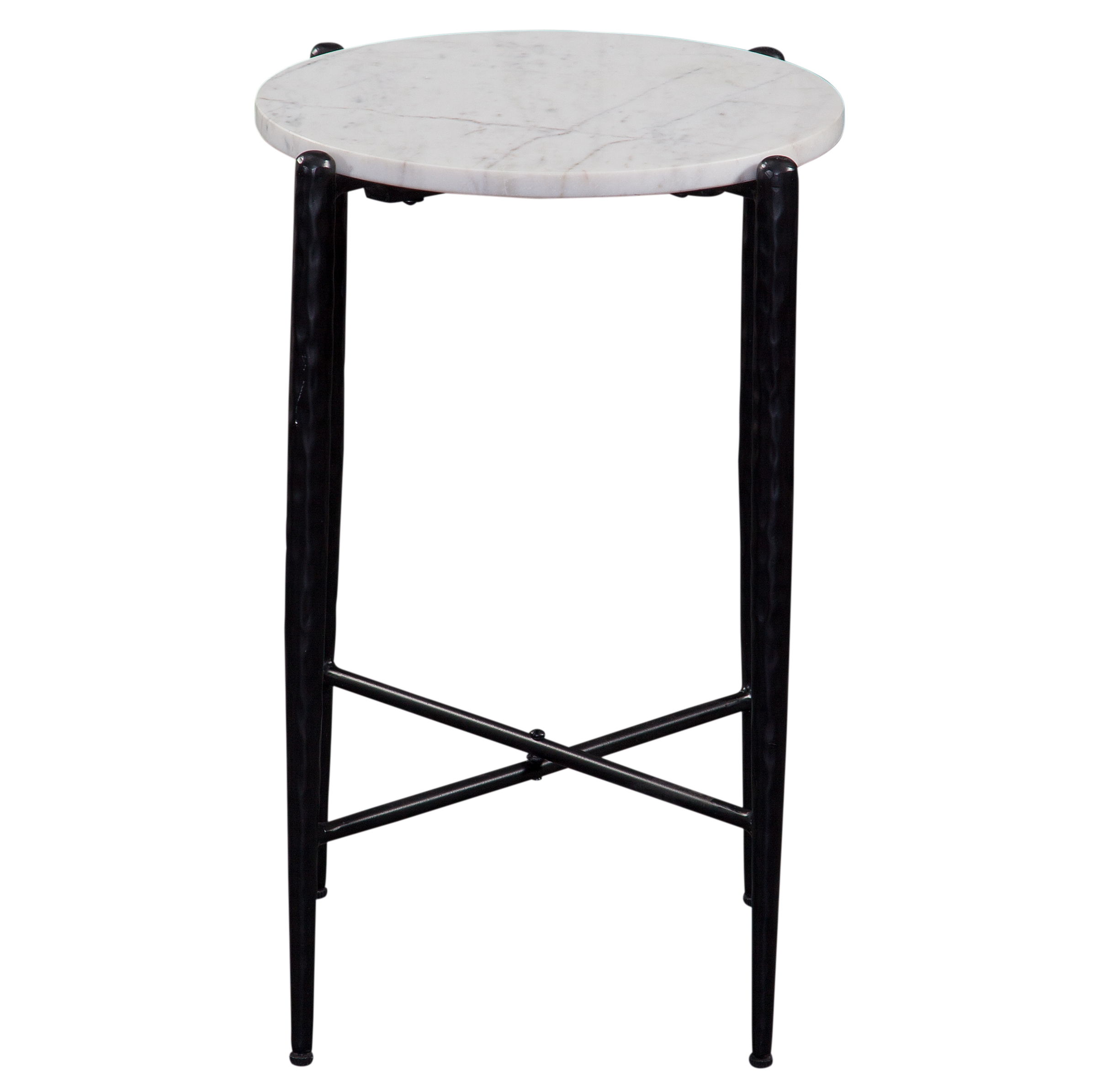 Loxie - Marble Top Round End Table - White