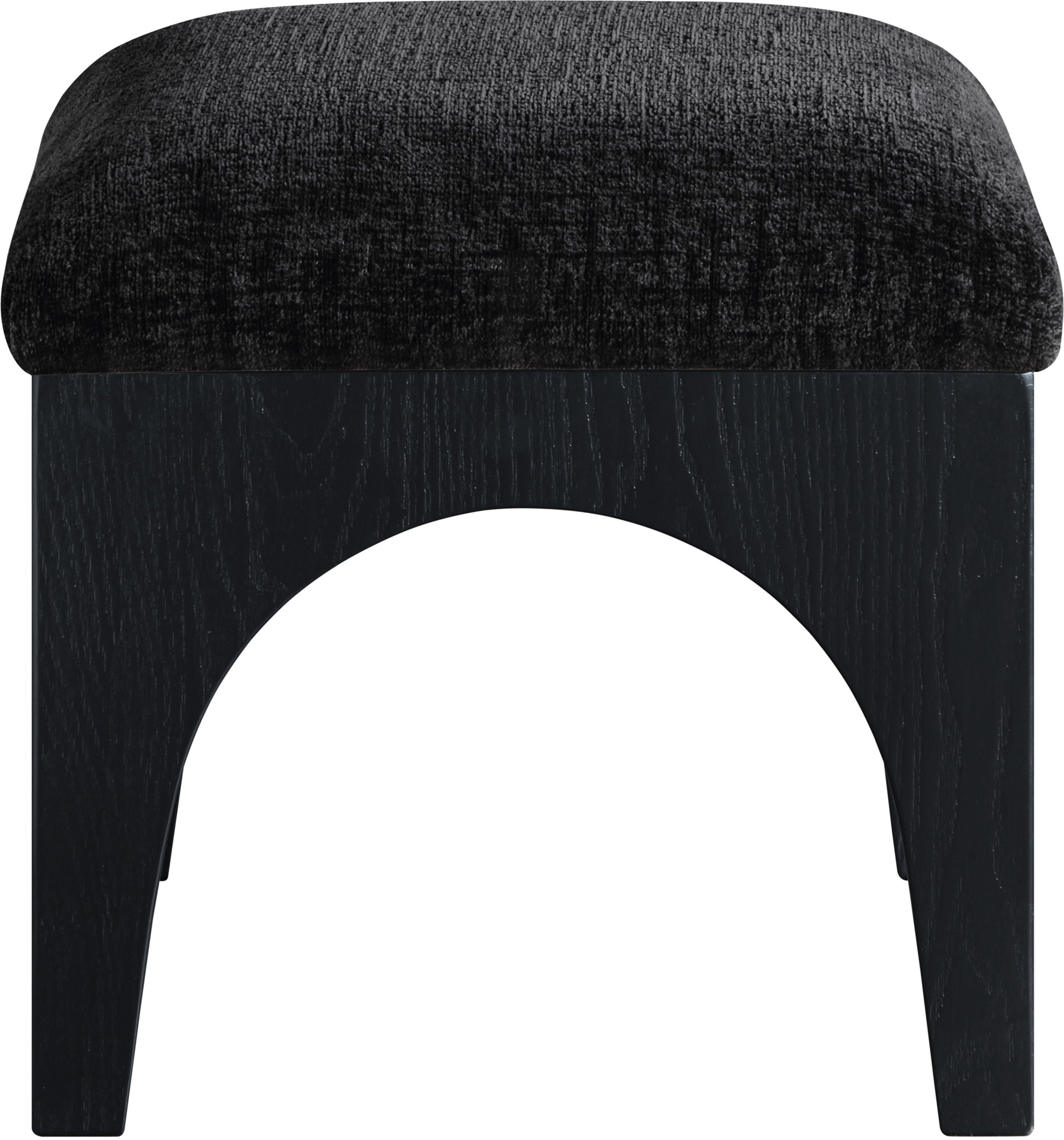Lawson - Chenille Fabric Upholstered Ottoman - Black