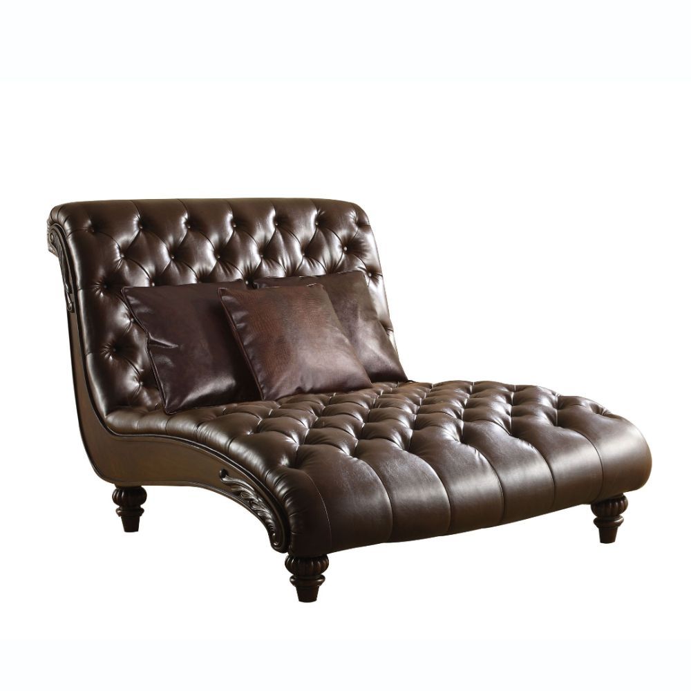 Anondale - Chaise - 2-Tone Brown PU Image