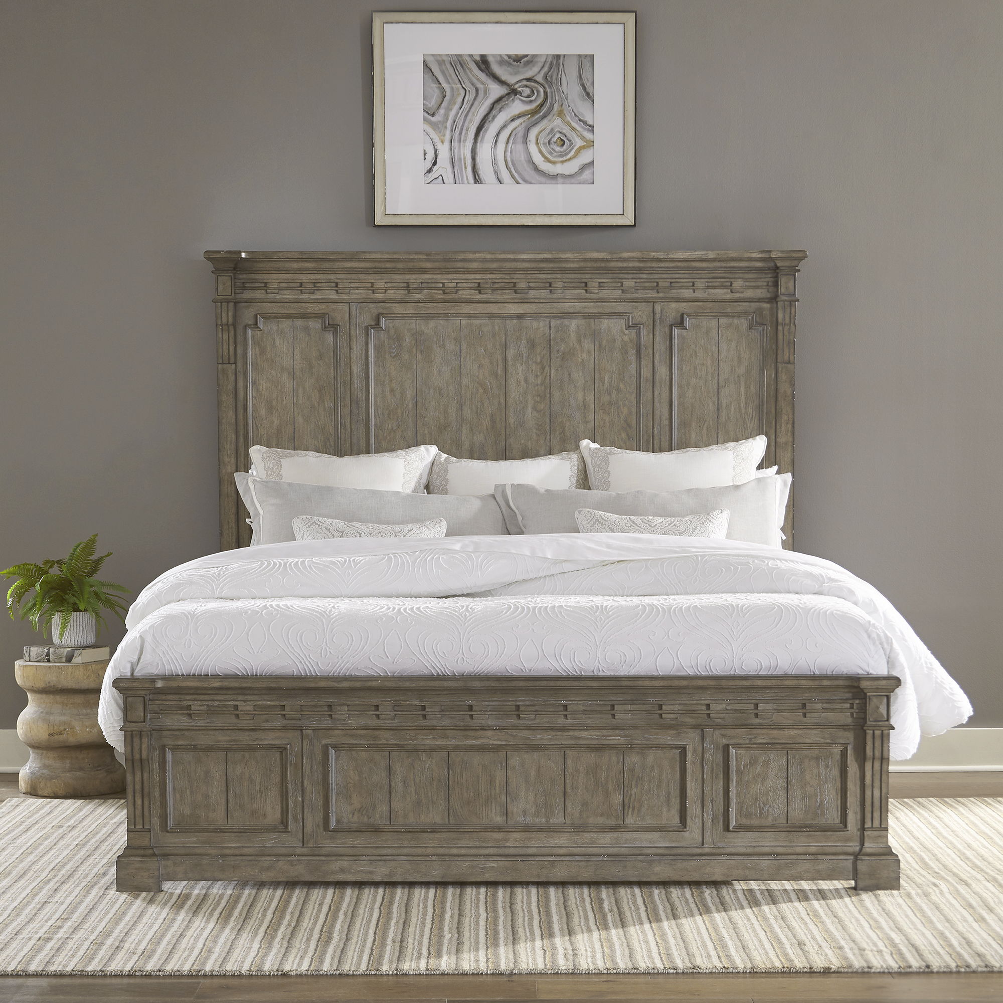 Liberty Furniture Town & Country - King Panel Bed - Medium Brown