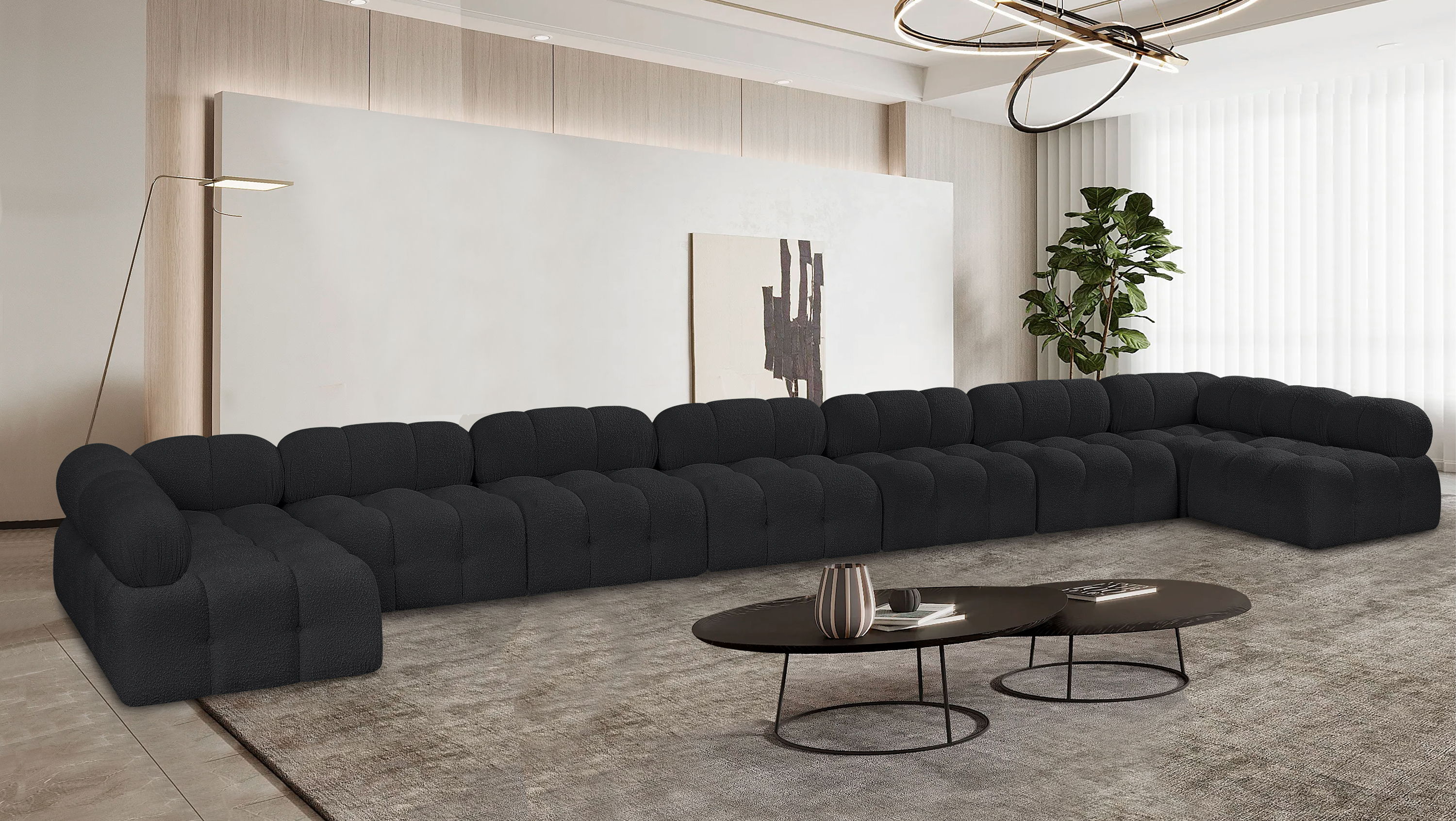 Ames - 9 Piece Modular Sectional - Black