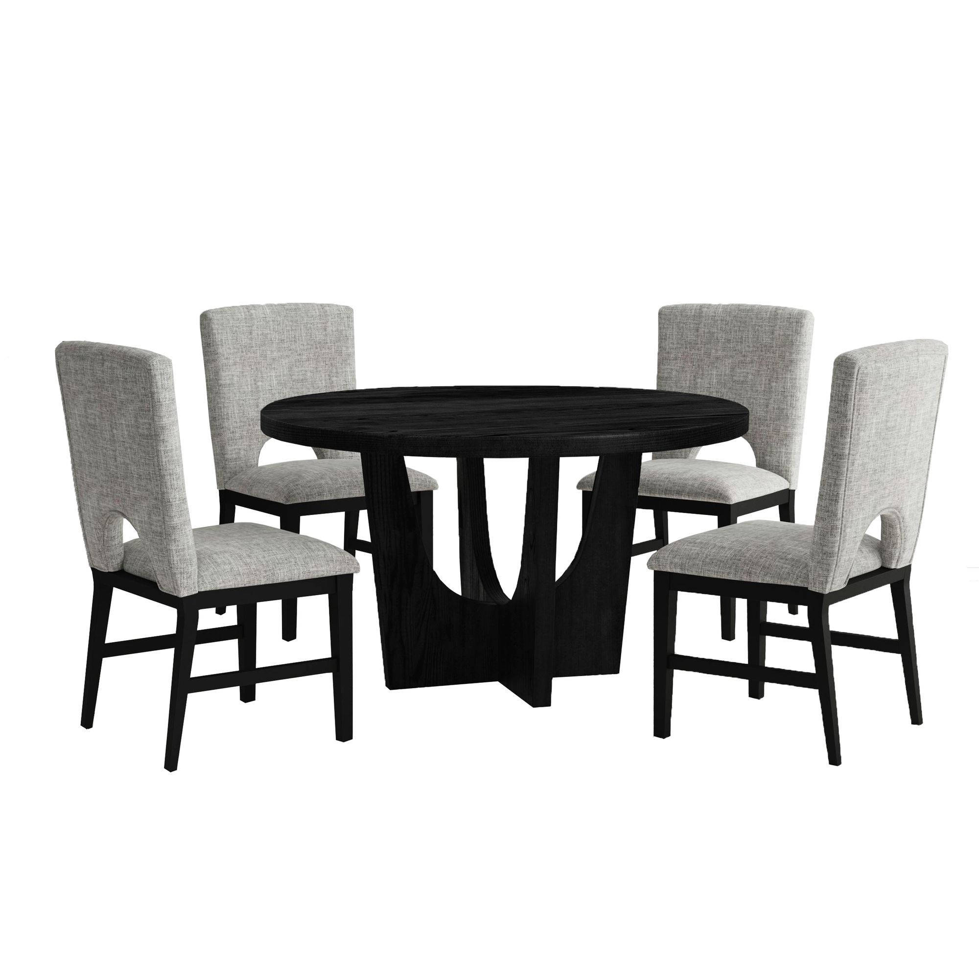 5 Pc · Round Table With Wood Top And Four Chairs