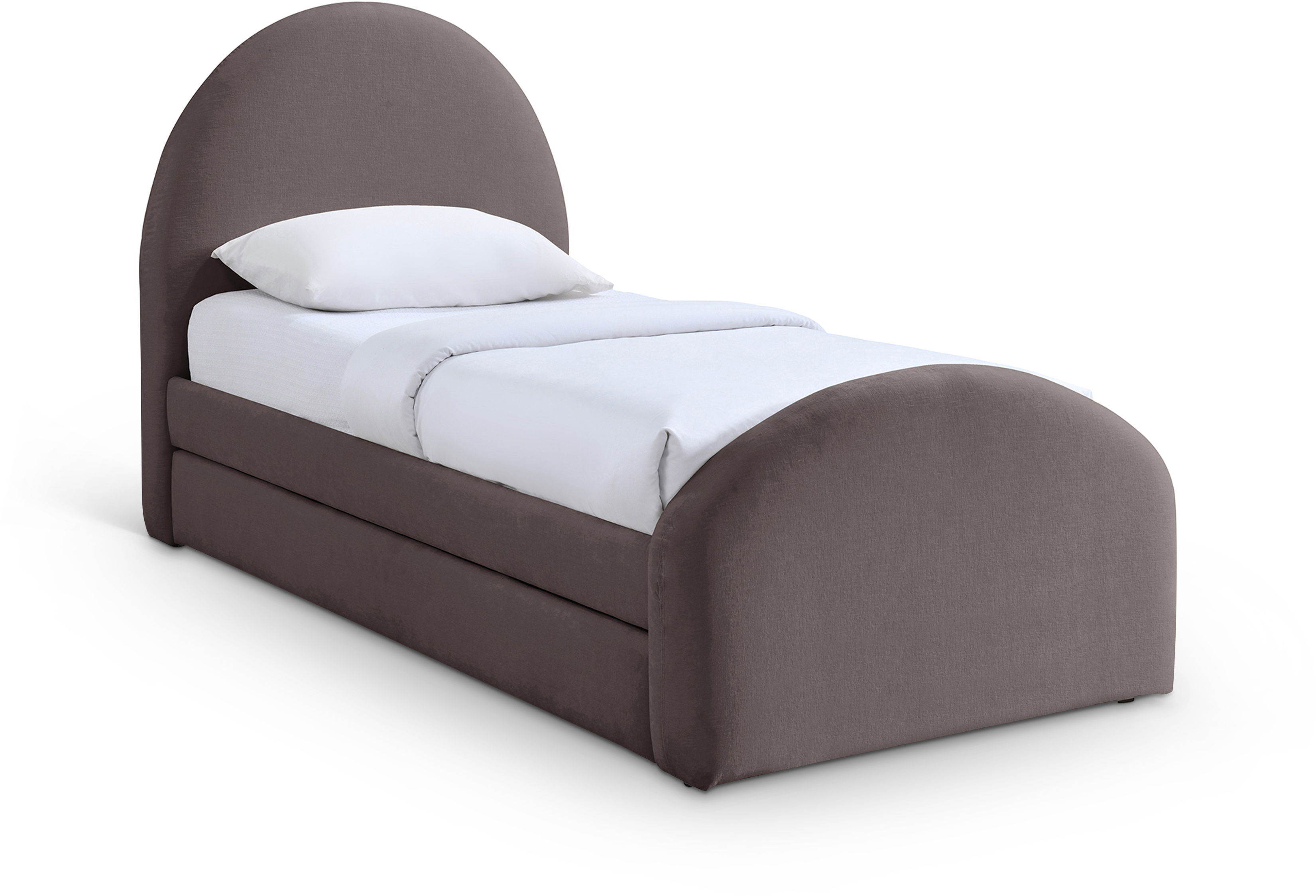 Andaz - Chenille Fabric Upholstered Twin Trundle Bed - Purple