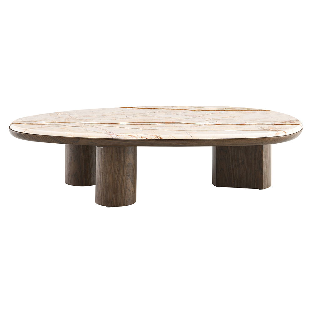 Haidar - Coffee Table With Marble Top - Natural / Brown, beige, view 7