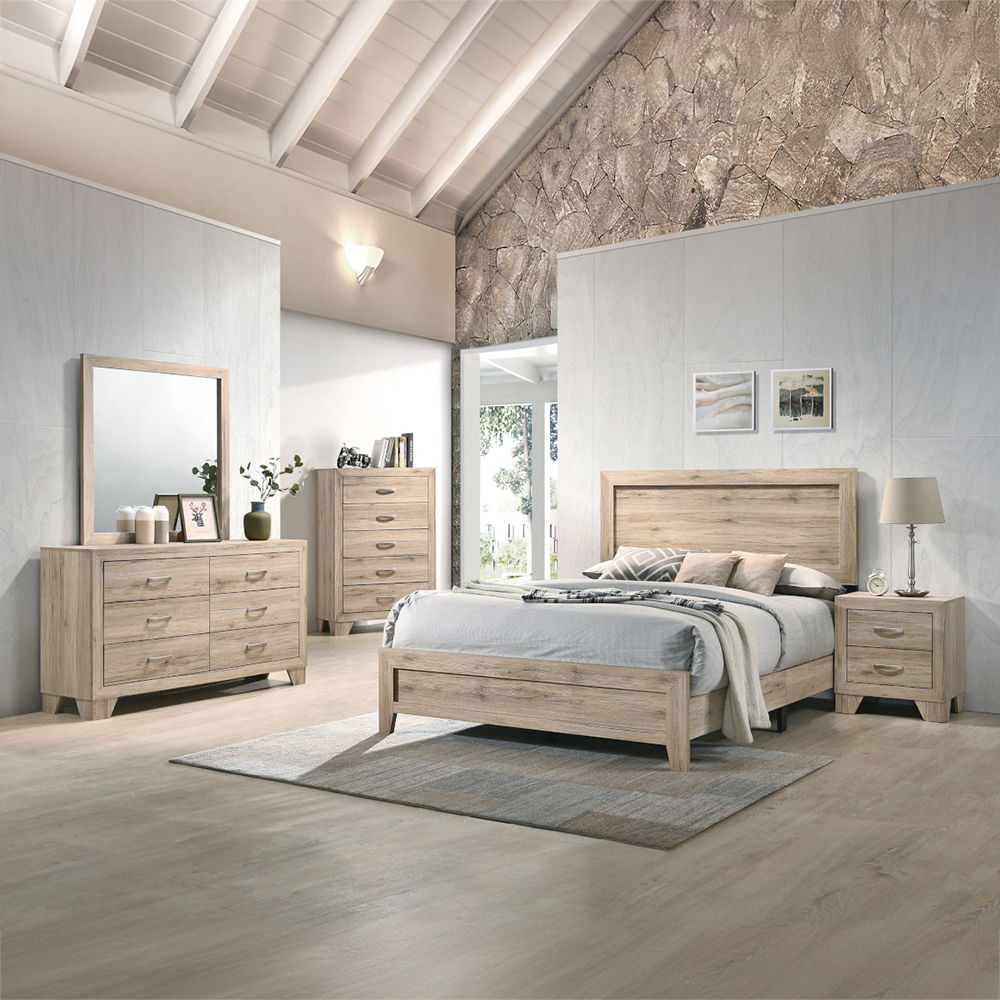 Miquell - Eastern King Bed - Natural, beige, view 3