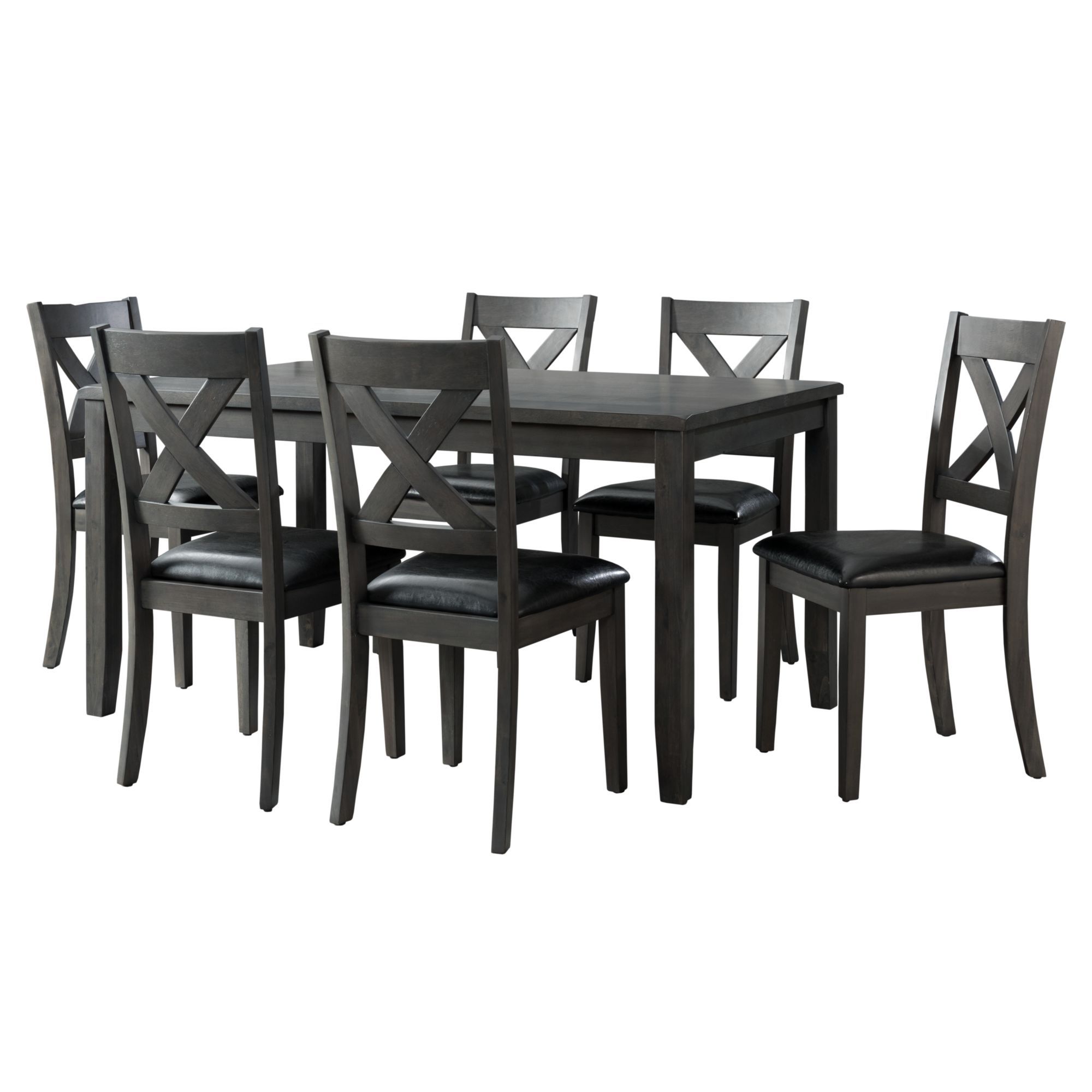 Alex - 7 Piece Standard Height Dining Set - Gray