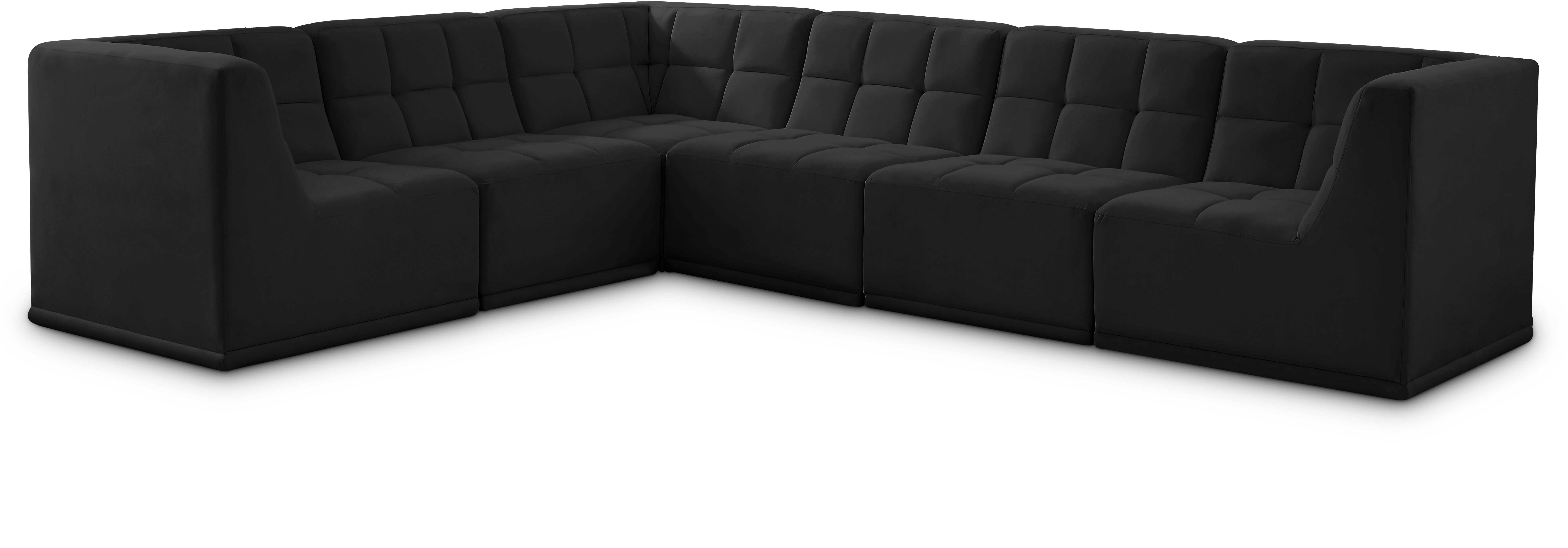 Relax - 6 Piece Modular Sectional - Black