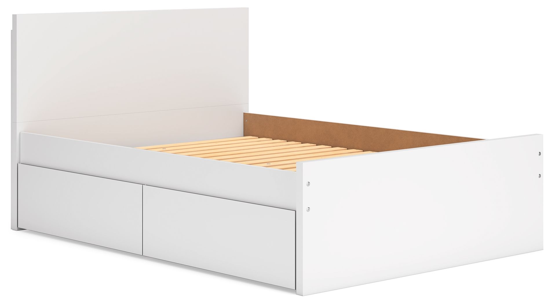 Onita - Full Panel Platform Bed With 1 Side Storage - White