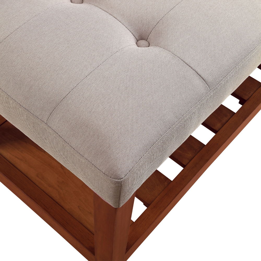 Charla - Bench - Light Gray Fabric & Oak, light gray, view 4