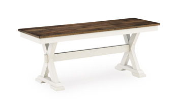 Brinfern – Large Dining Room Bench – Brown / Antique White