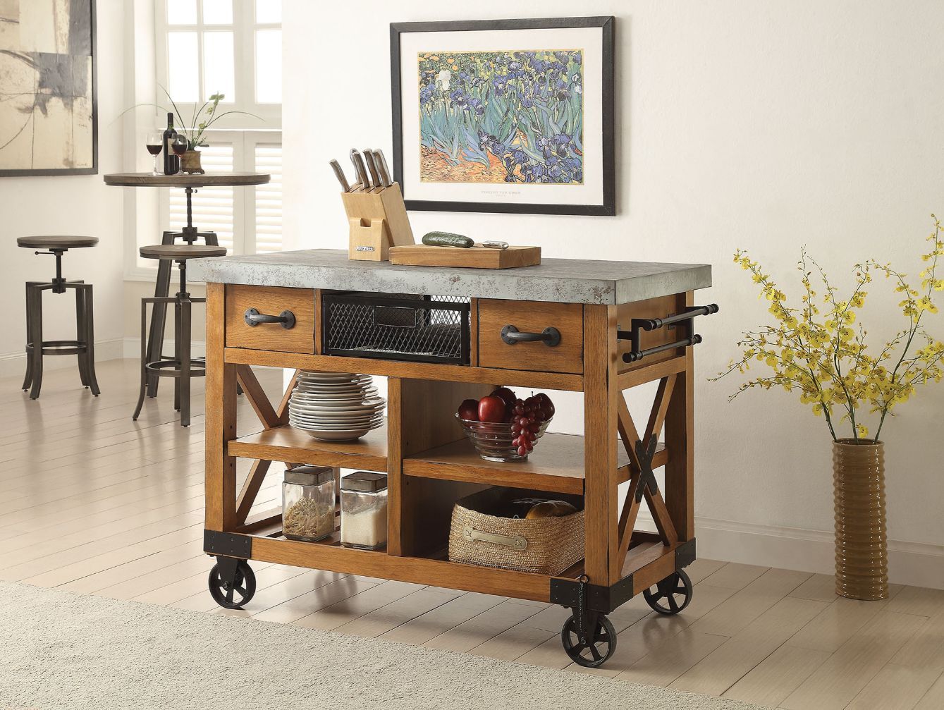 Kailey - Kitchen Cart - Antique Oak Image