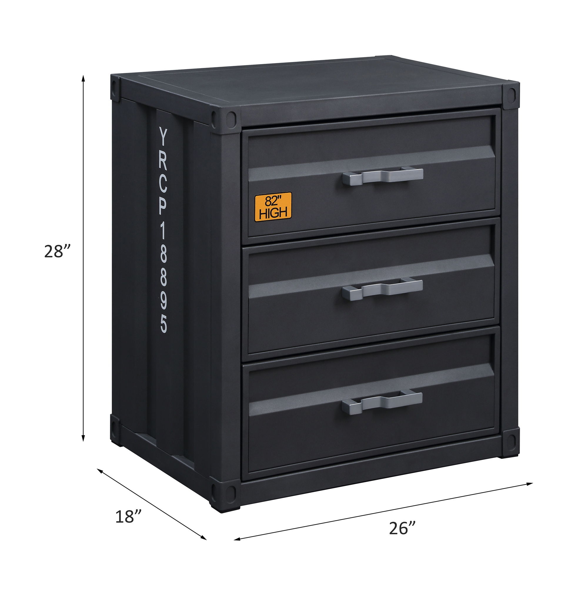 Cargo - Chest With 3 Drawers - Gunmetal, dark gray, view 5