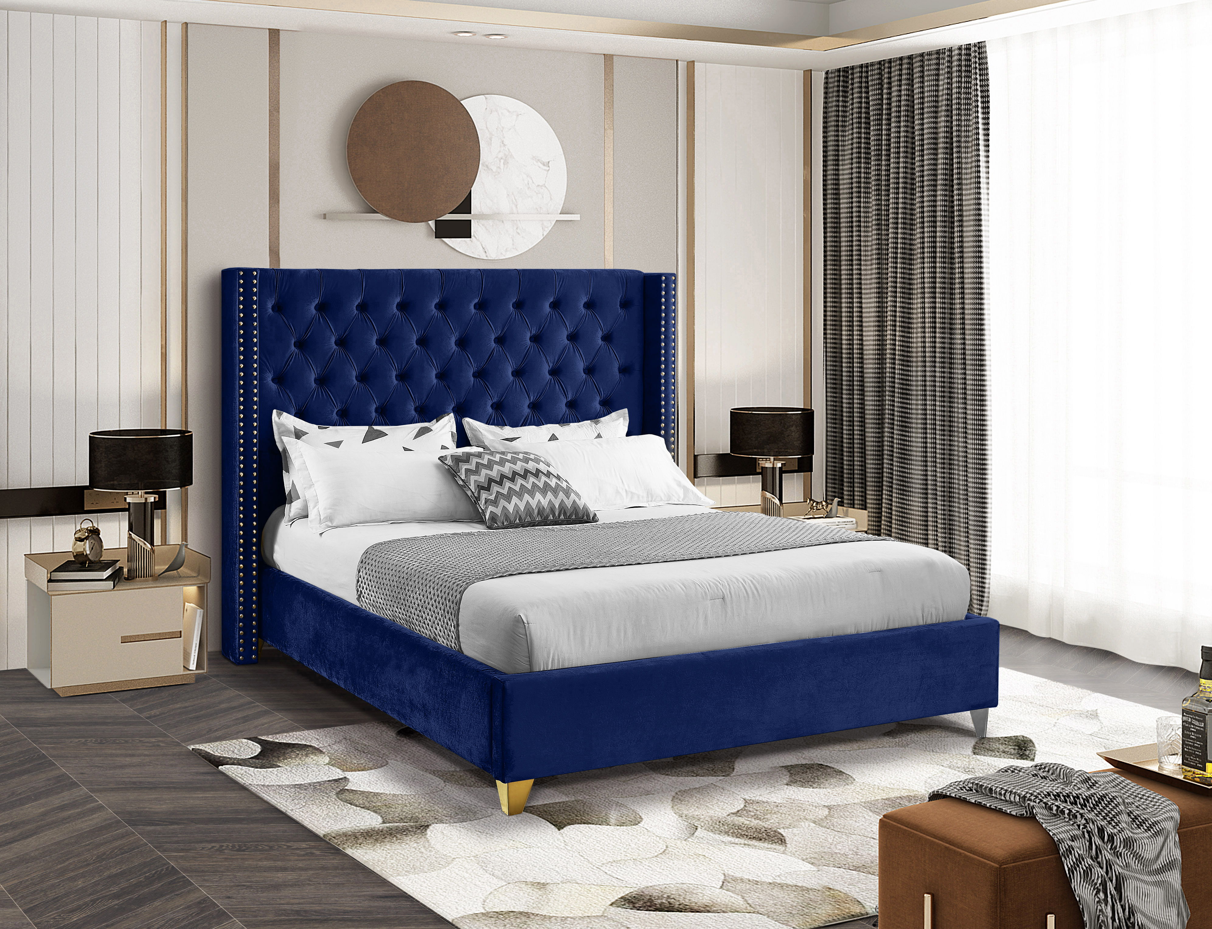Barolo - Queen Bed - Navy