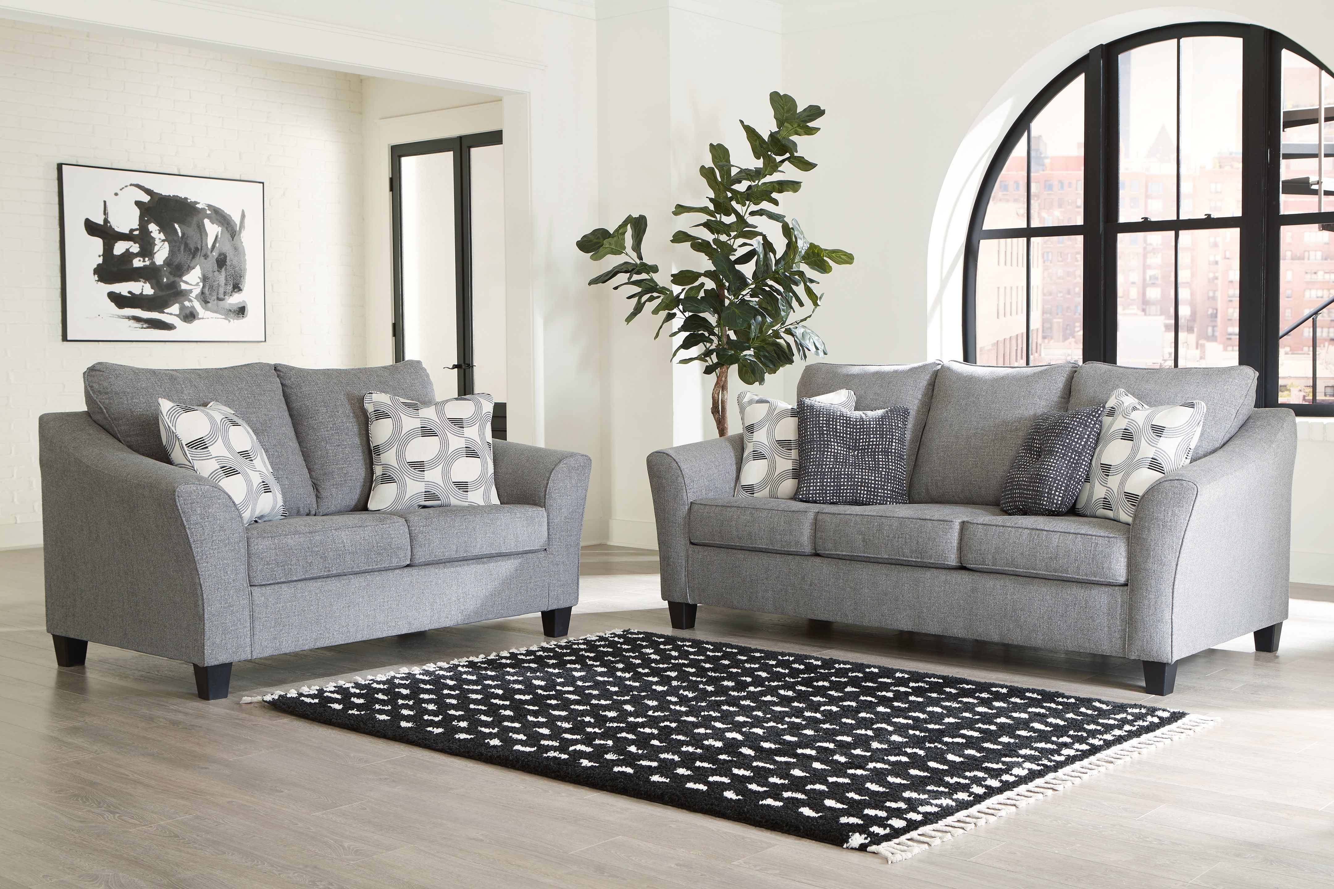 Ashley Mathonia - Smoke - 2 Pc. - Sofa, Loveseat