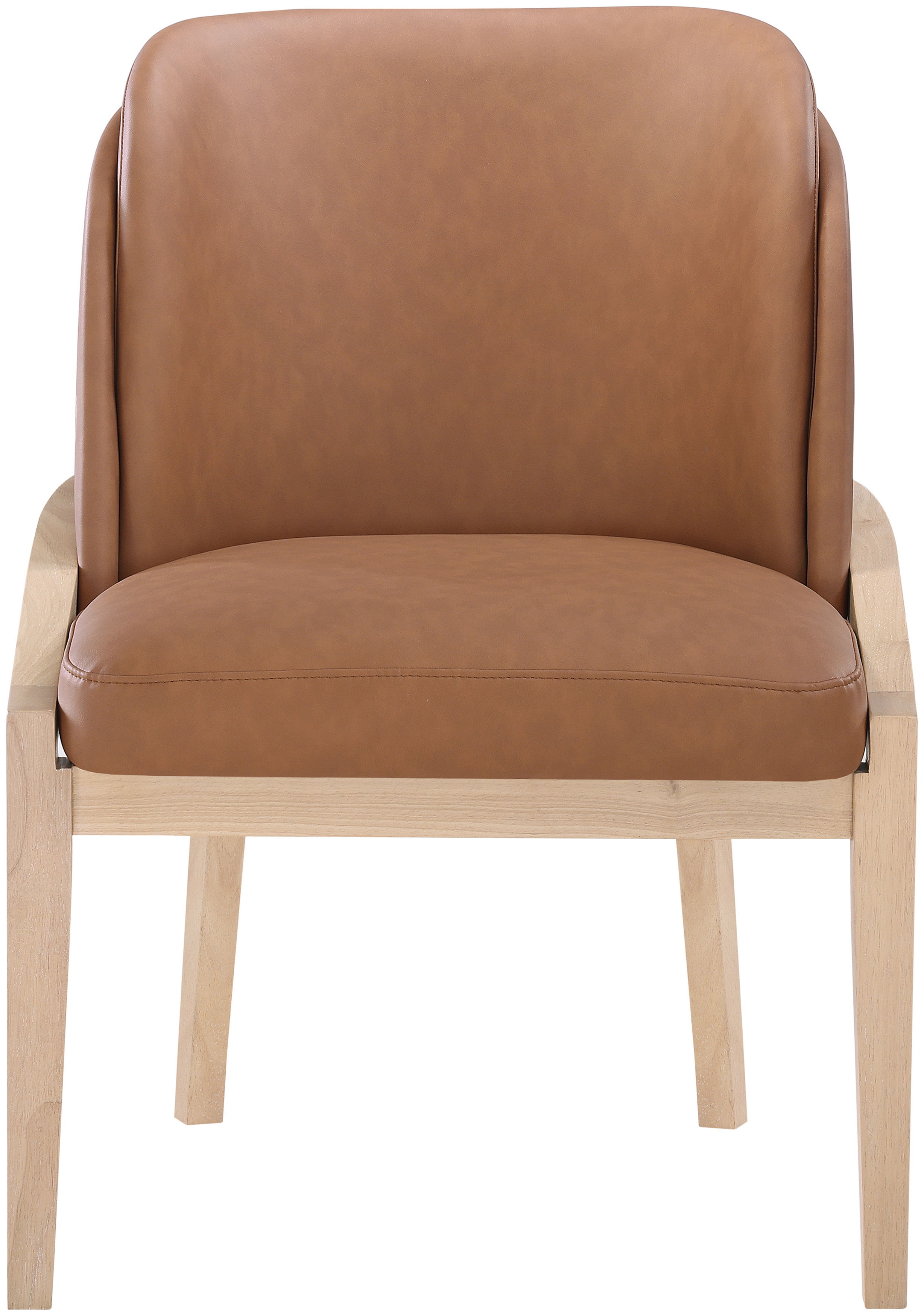 Navo - Vegan Leather Upholstered Dining Chair - Cognac