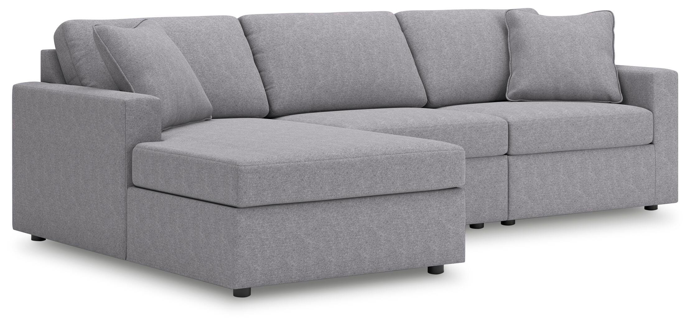 Modmax – 3-Piece Sectional Sofa With LAF Corner Storage Chaise – Granite