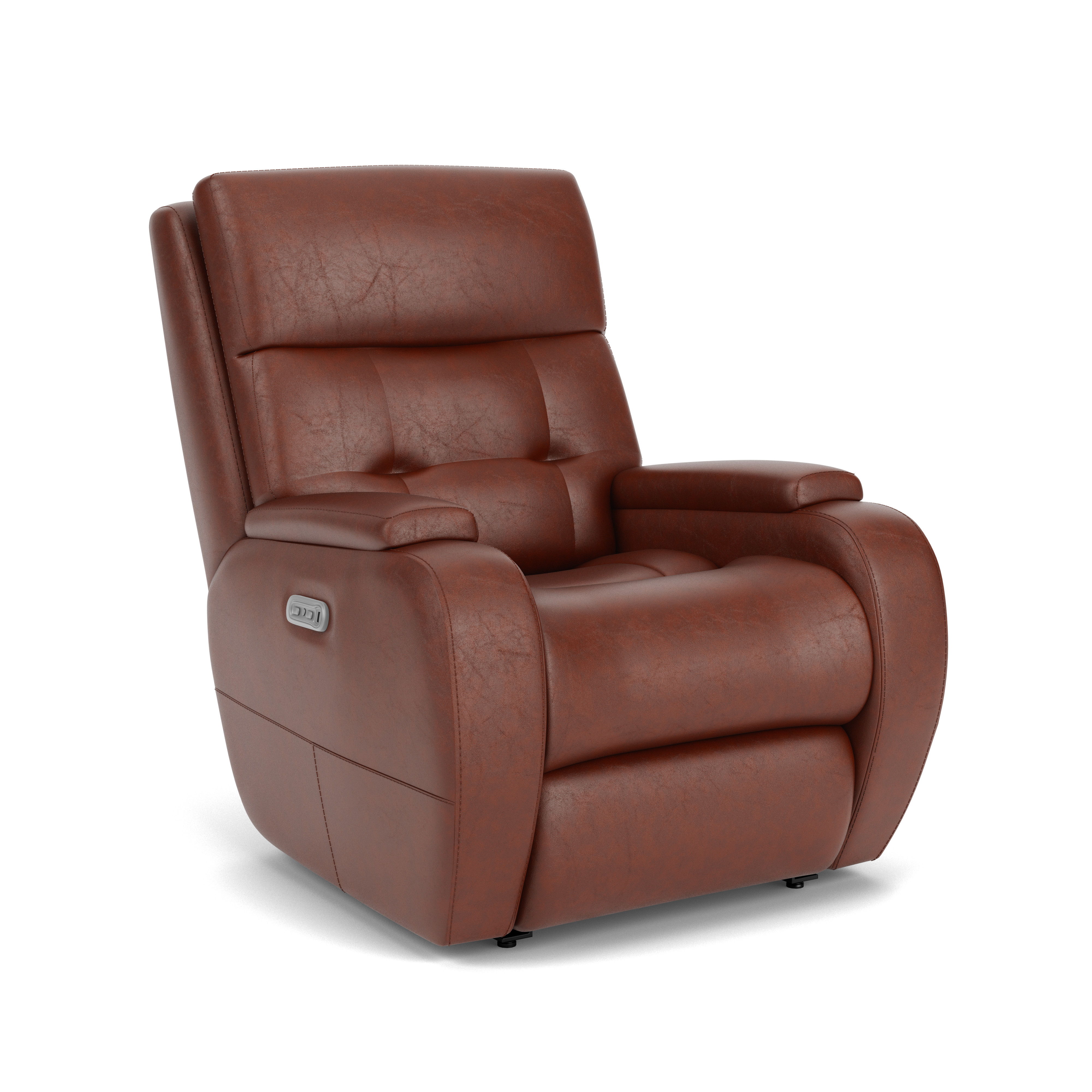 Strait - Leather Power Recliner With Power Headrest, black, view 3