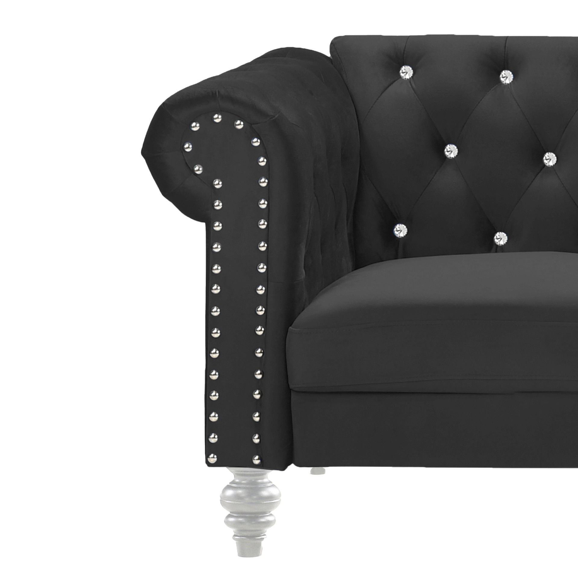 Emma Crystal - Sofa - Black, black, view 4