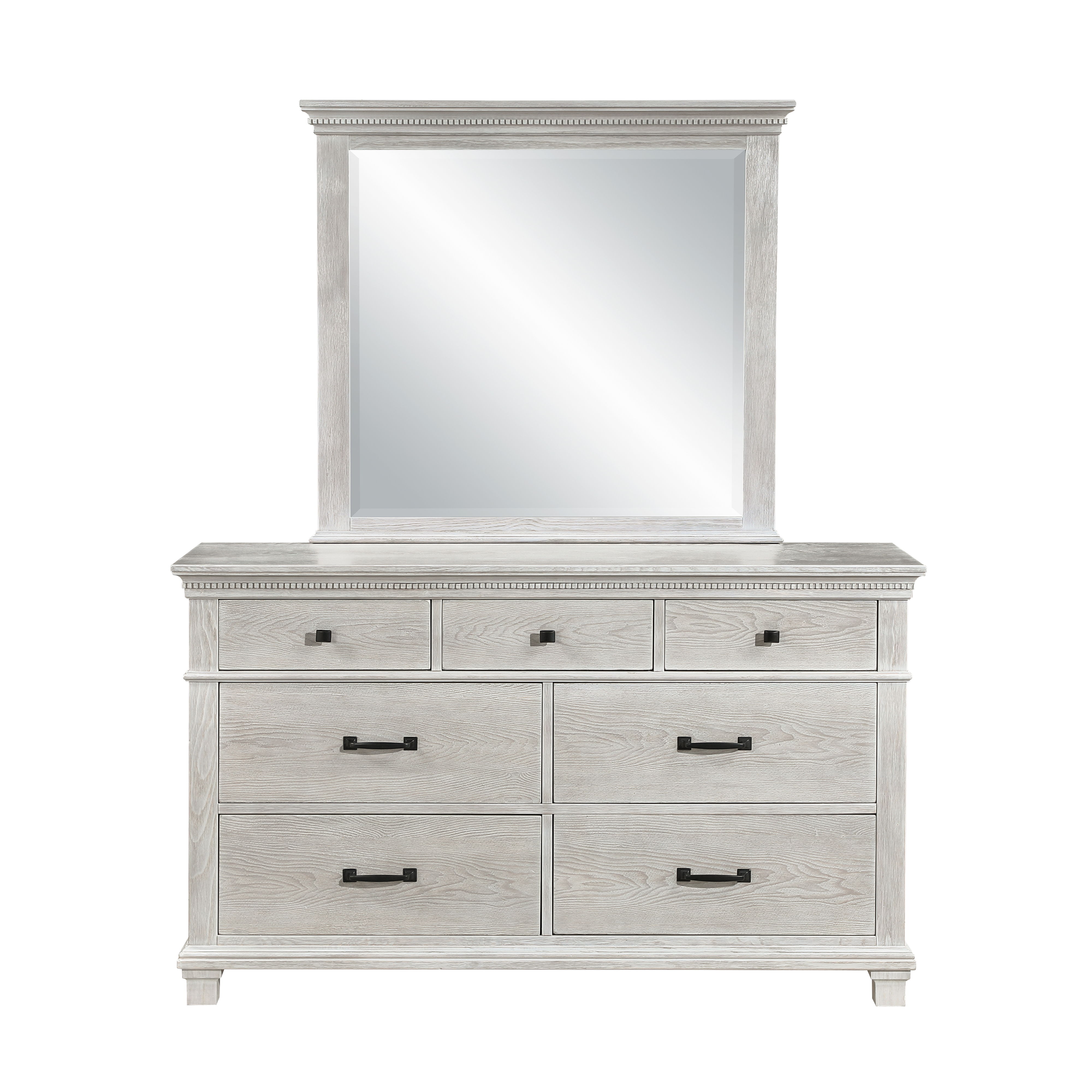 Silver Sands - Dresser & Mirror - Gray