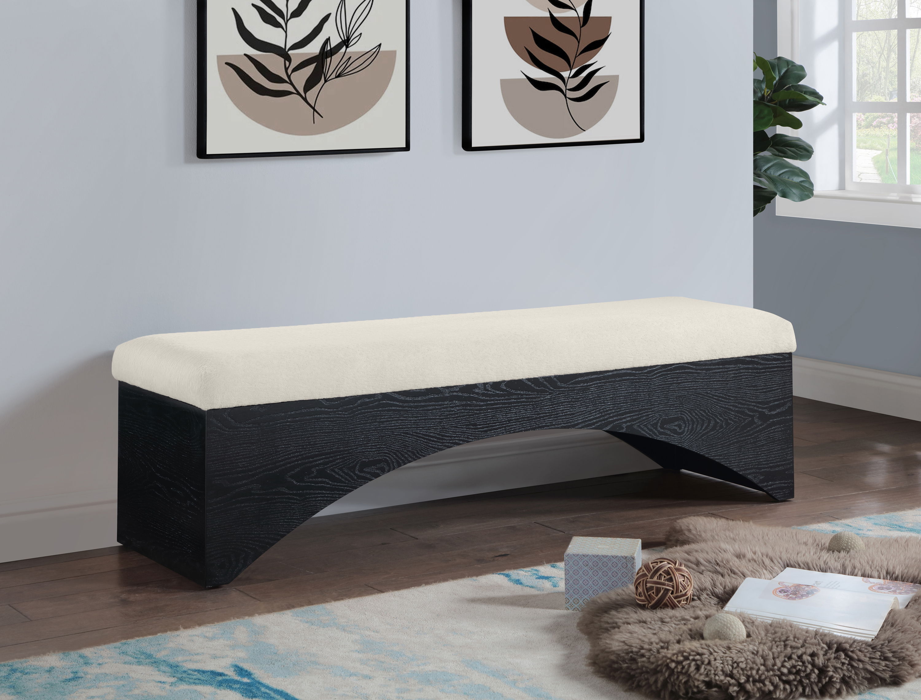 Lawson - Bench With Black Base - Cream