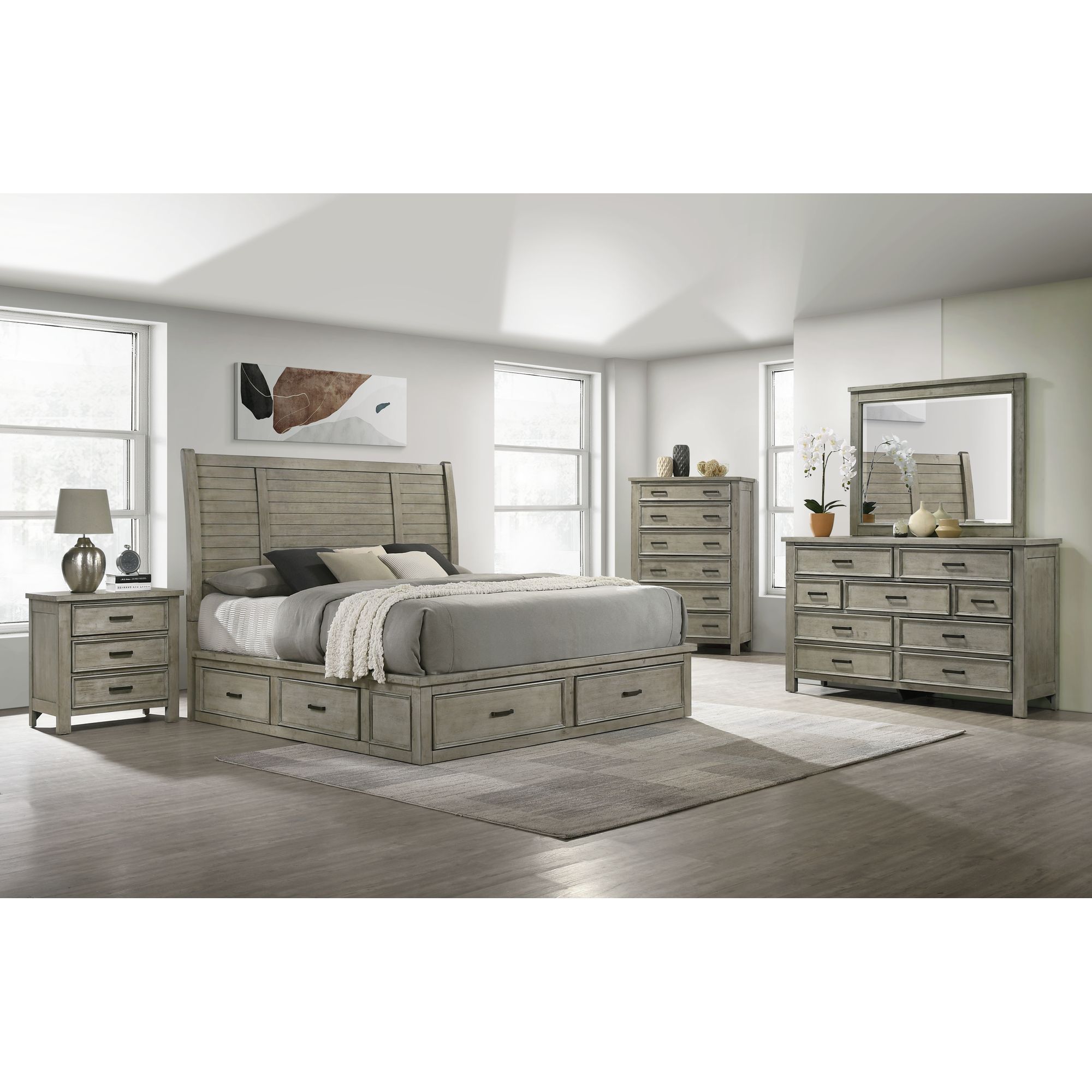 Sullivan - Queen Storage Bed - Drift Gray