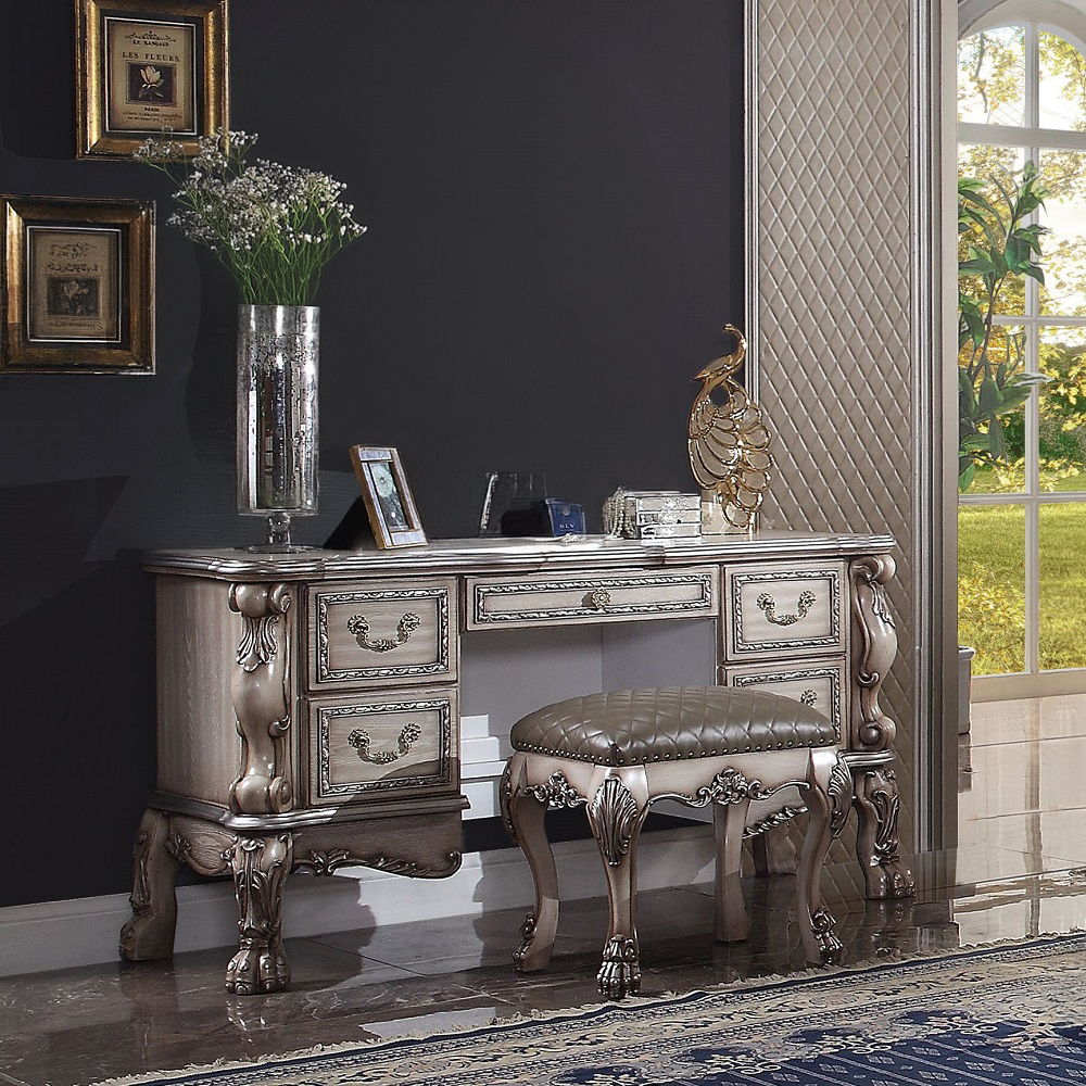 Dresden - Vanity Desk - Vintage Bone White, beige, view 7