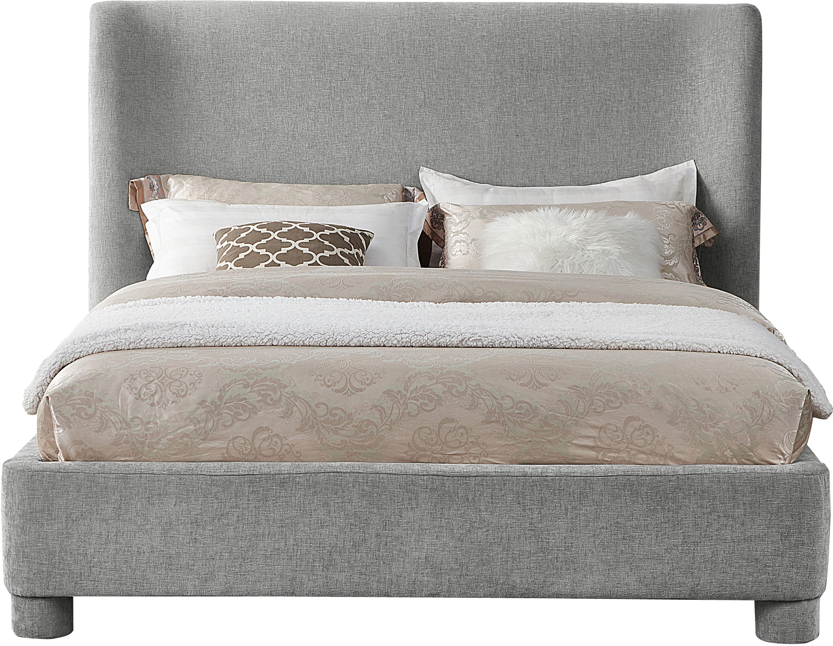 Penny - Chenille Fabric King Bed - Light Gray