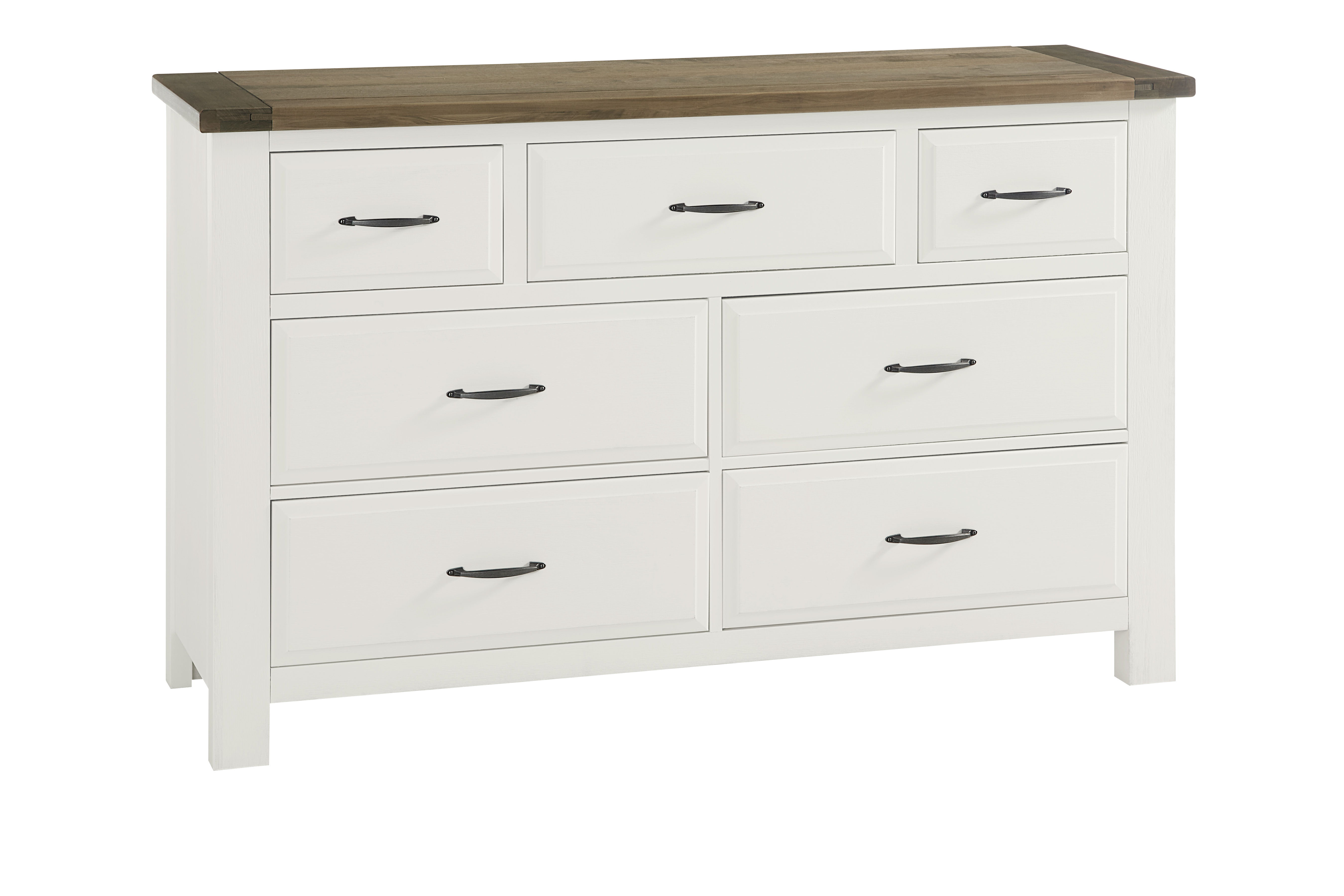 Vaughan-Bassett Maple Road - 7-Drawers Triple Dresser - Soft White